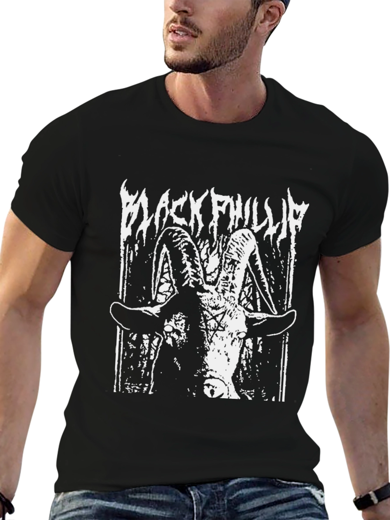 Black Phillip Graphic Tee - Occult Satan Goat T-Shirt
