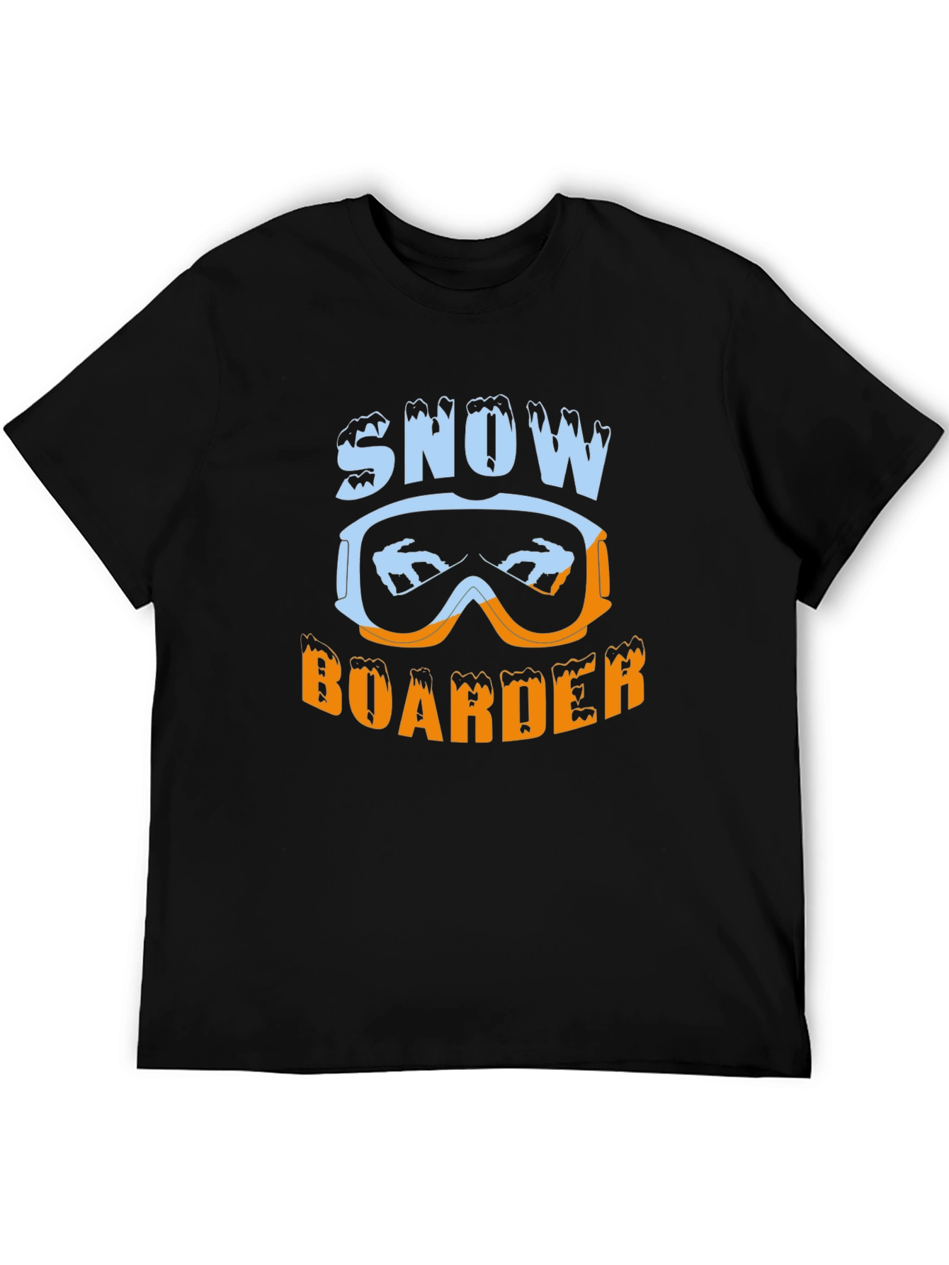 Snow Boarder Graphic Tee - Black Casual T-Shirt