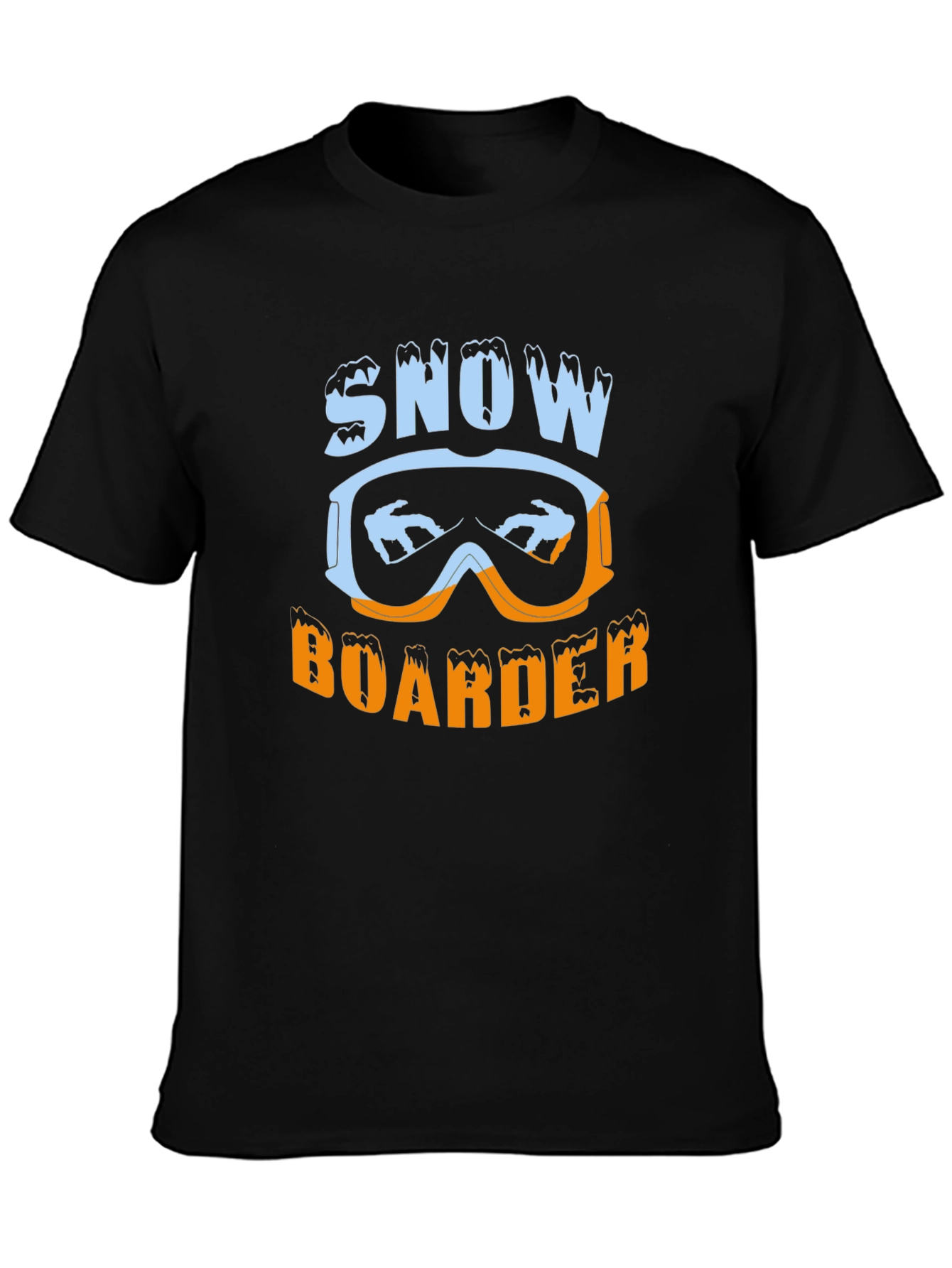Snow Boarder Graphic Tee - Black Casual T-Shirt