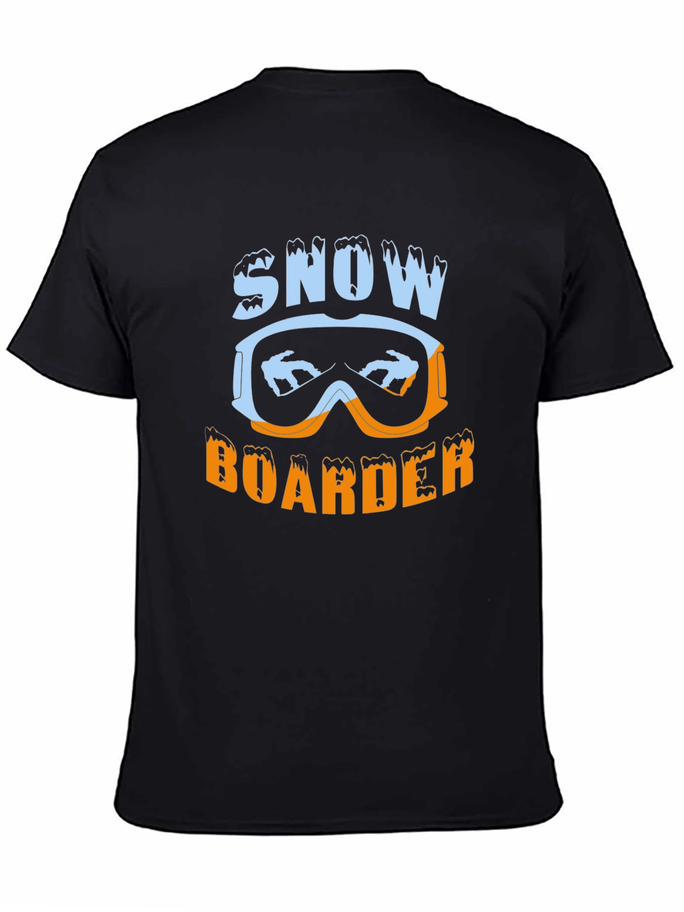 Snow Boarder Graphic Tee - Black Casual T-Shirt