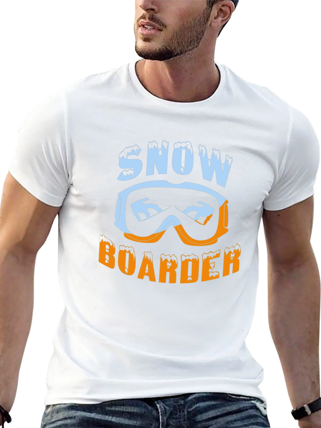 Snow Boarder Graphic Tee - Black Casual T-Shirt