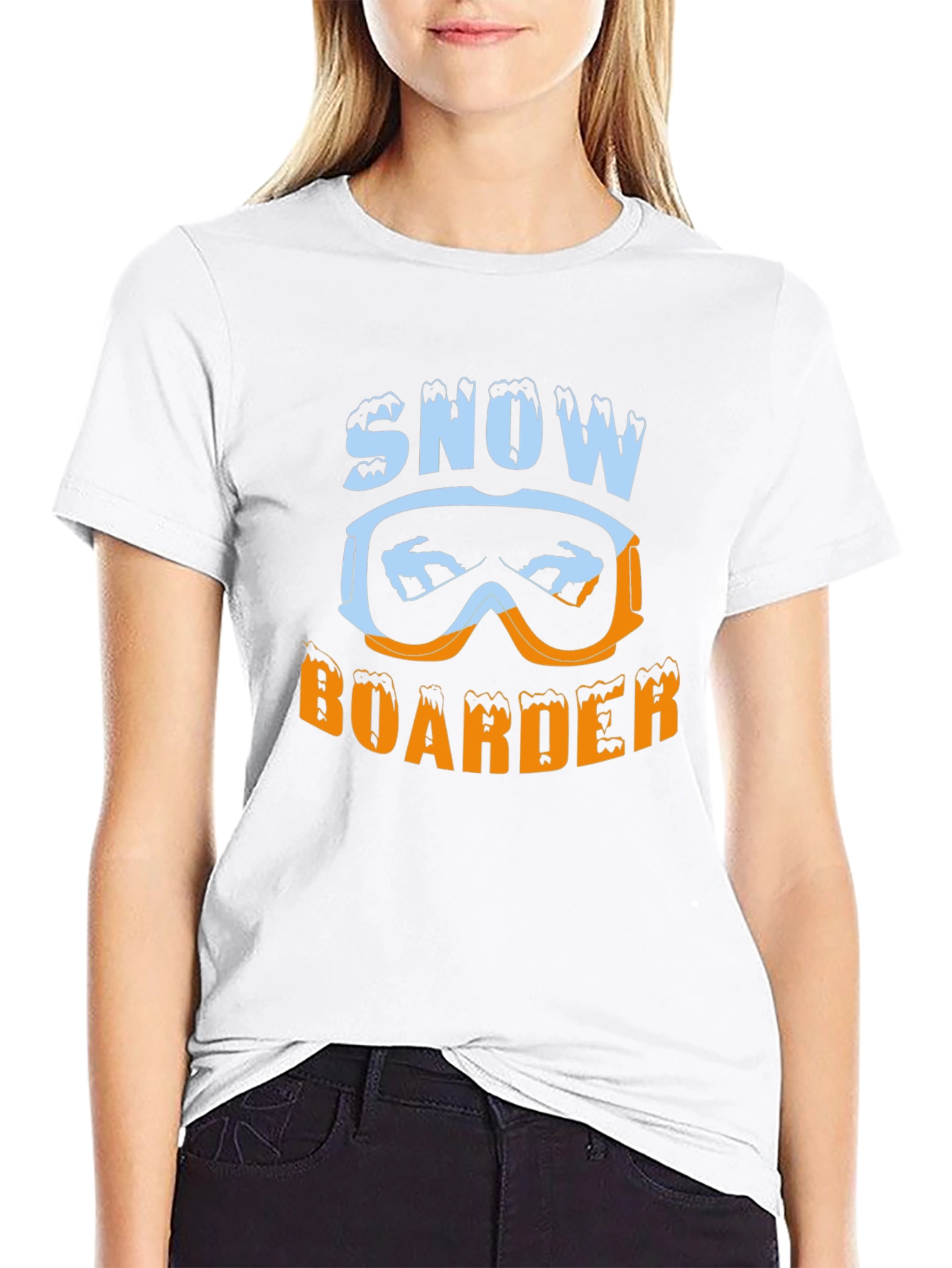 Snow Boarder Graphic Tee - Black Casual T-Shirt