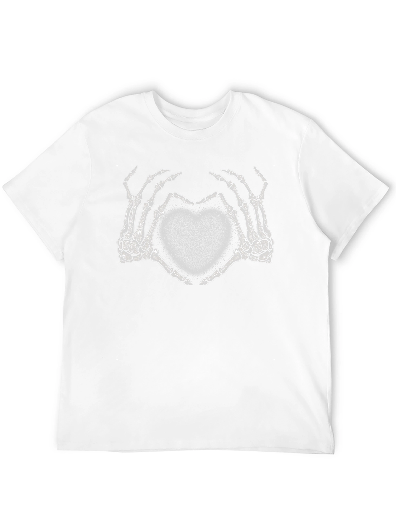 Skeleton Hands Heart Graphic Black Tee