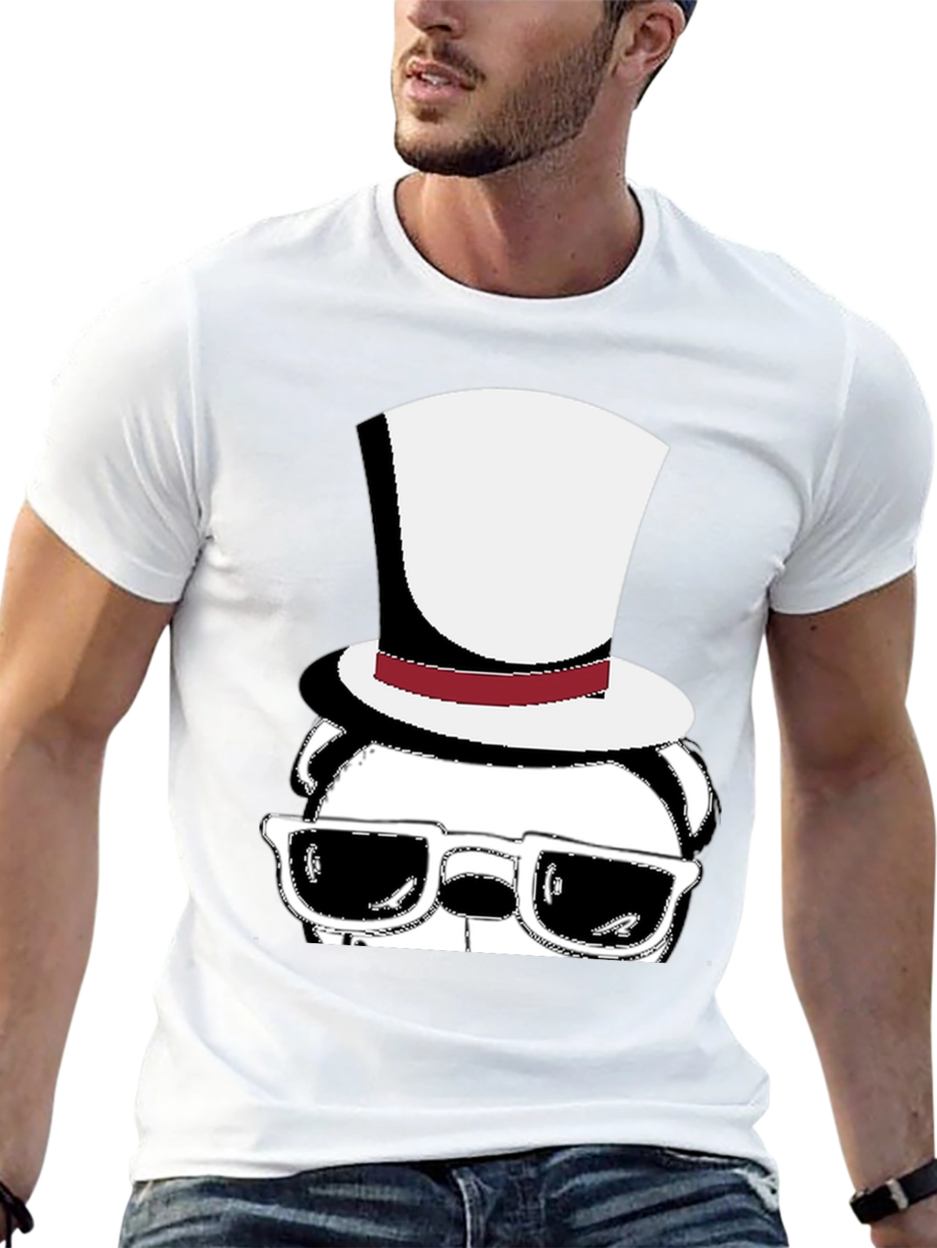 Cool Panda Top Hat Graphic Tee