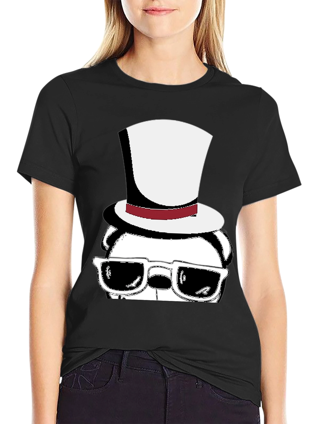 Cool Panda Top Hat Graphic Tee