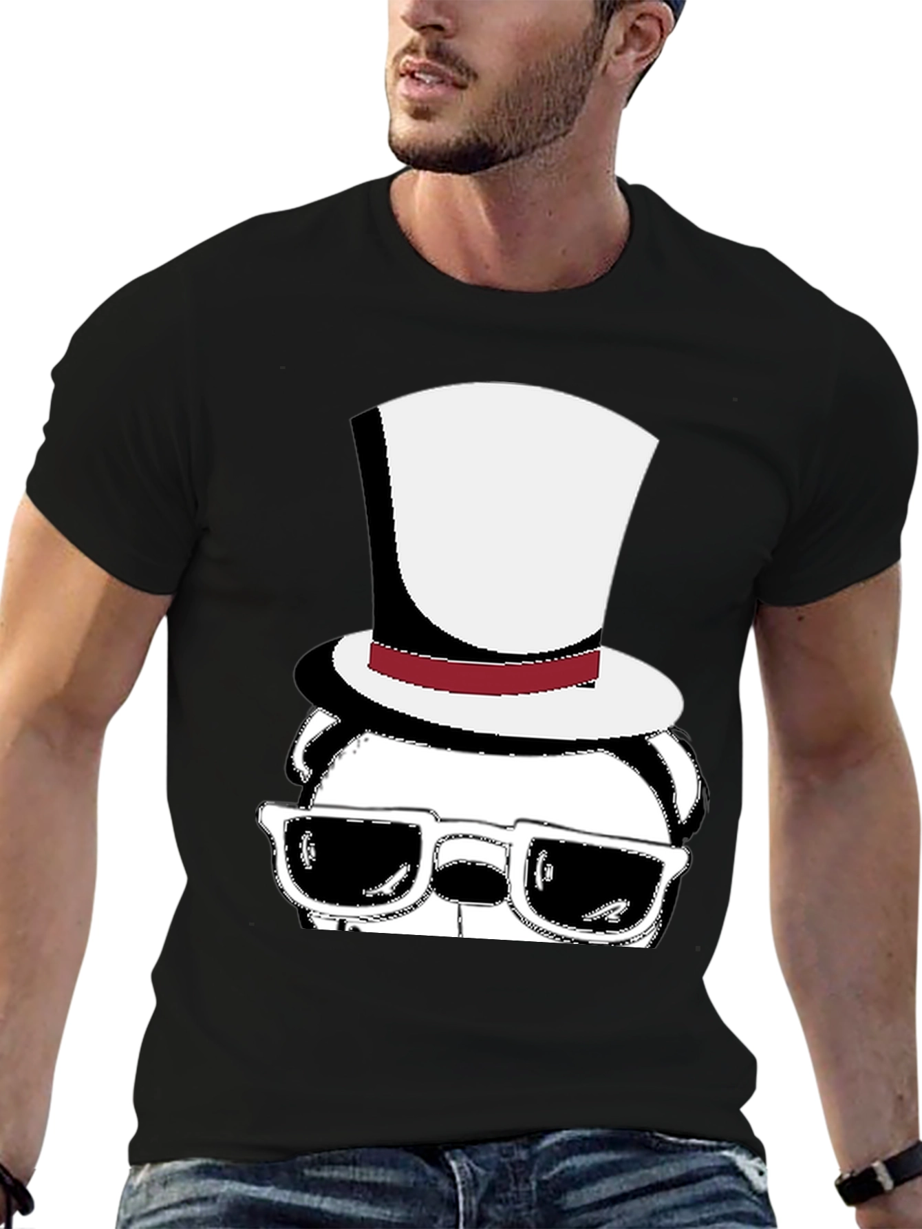 Cool Panda Top Hat Graphic Tee