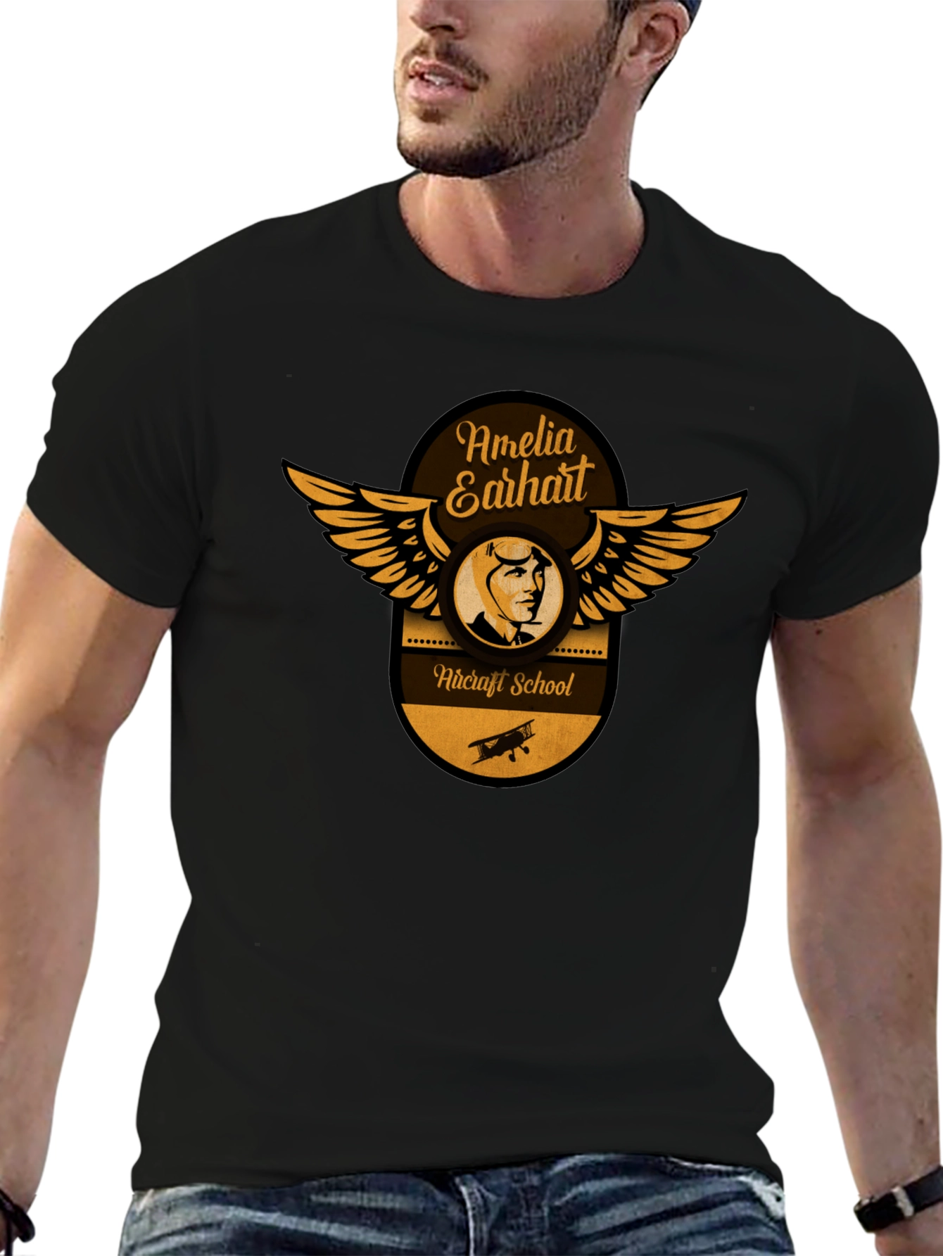 Amelia Earhart Aircraft School T-Shirt