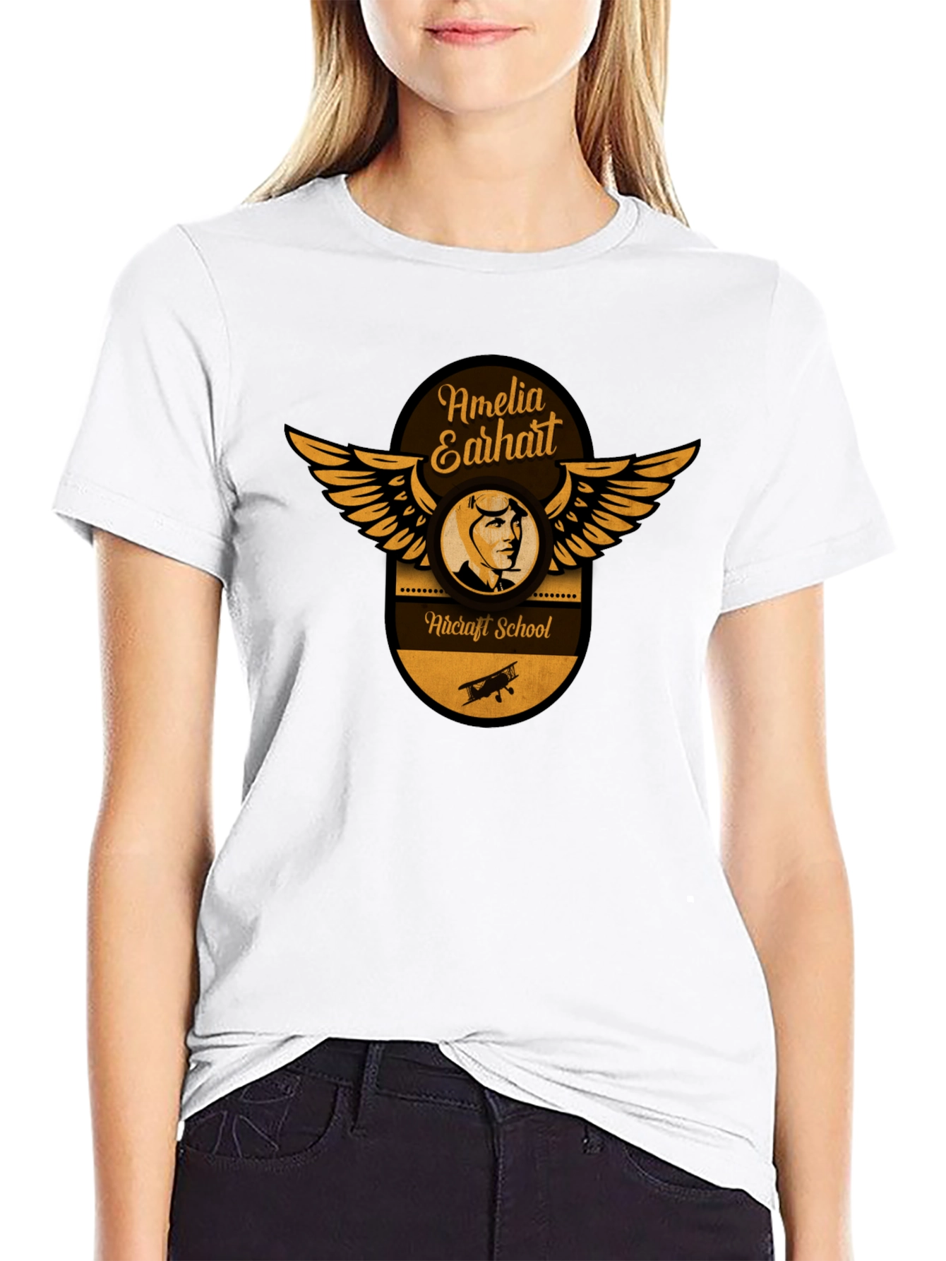 Amelia Earhart Aircraft School T-Shirt