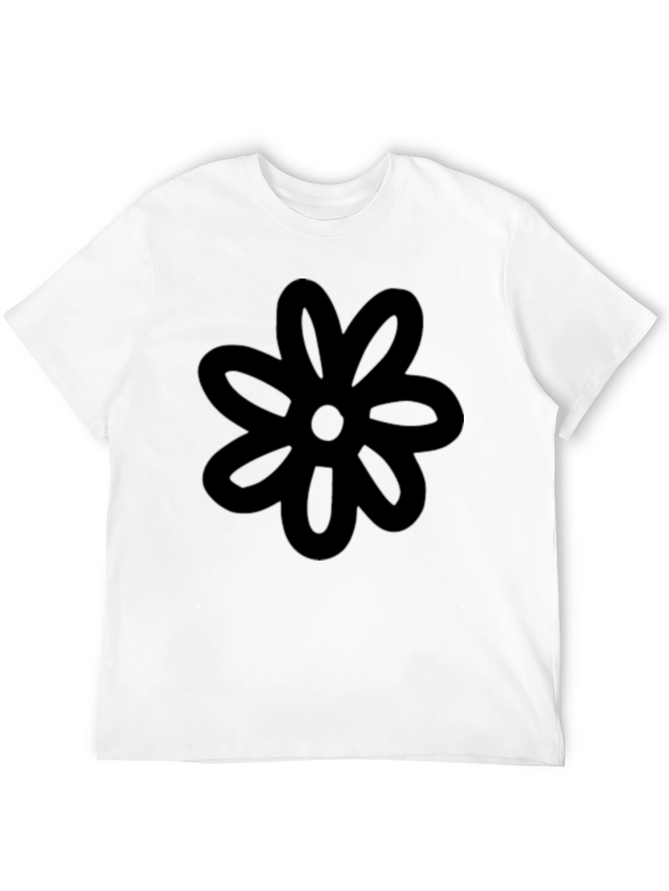 Black Flower Graphic Tee - Casual Comfort