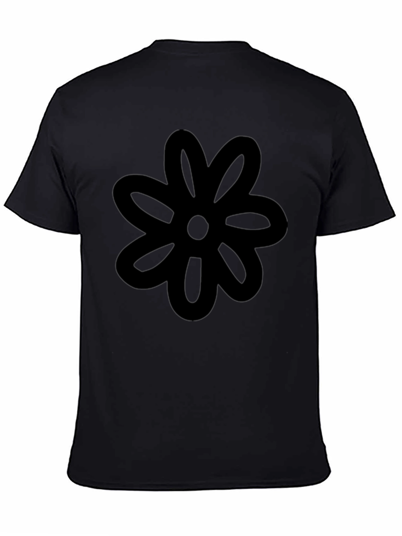 Black Flower Graphic Tee - Casual Comfort