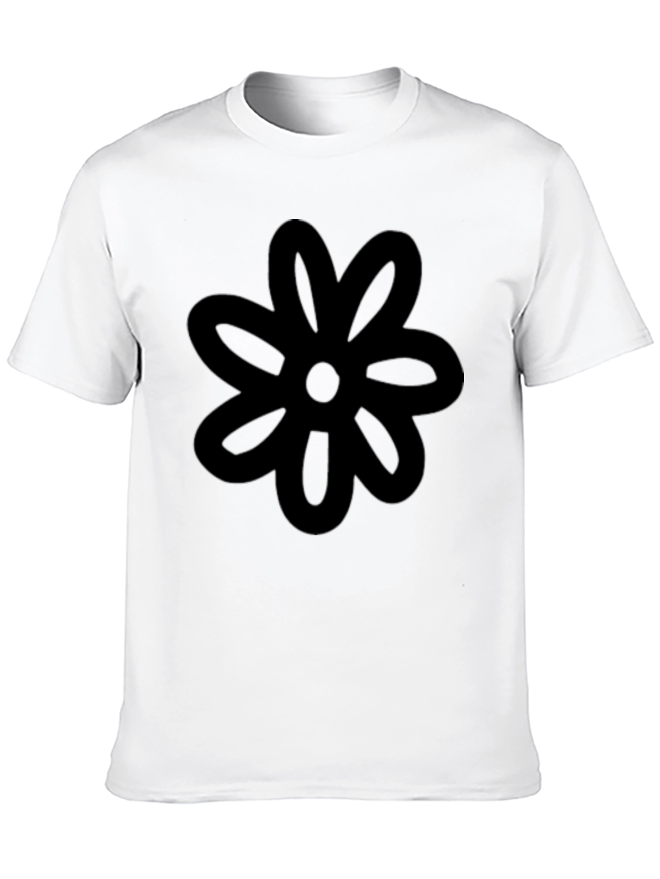 Black Flower Graphic Tee - Casual Comfort