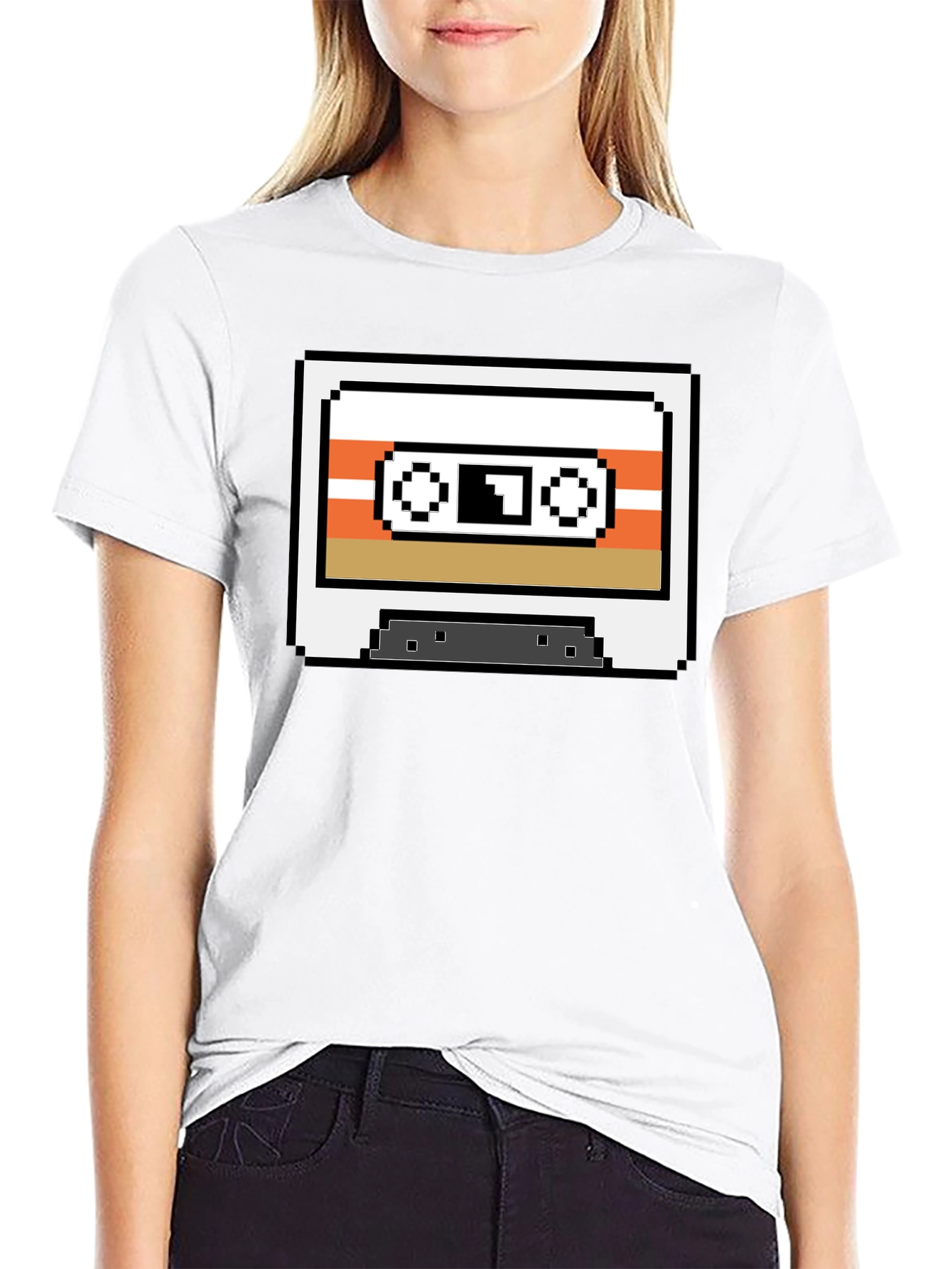 Retro Pixel Cassette Tape T-Shirt
