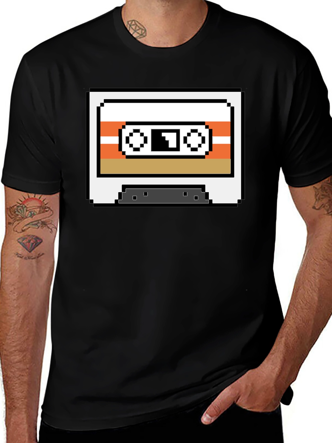 Retro Pixel Cassette Tape T-Shirt