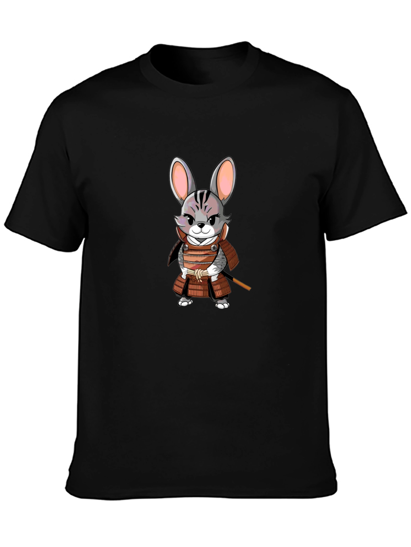 Samurai Rabbit Graphic T-Shirt - Black