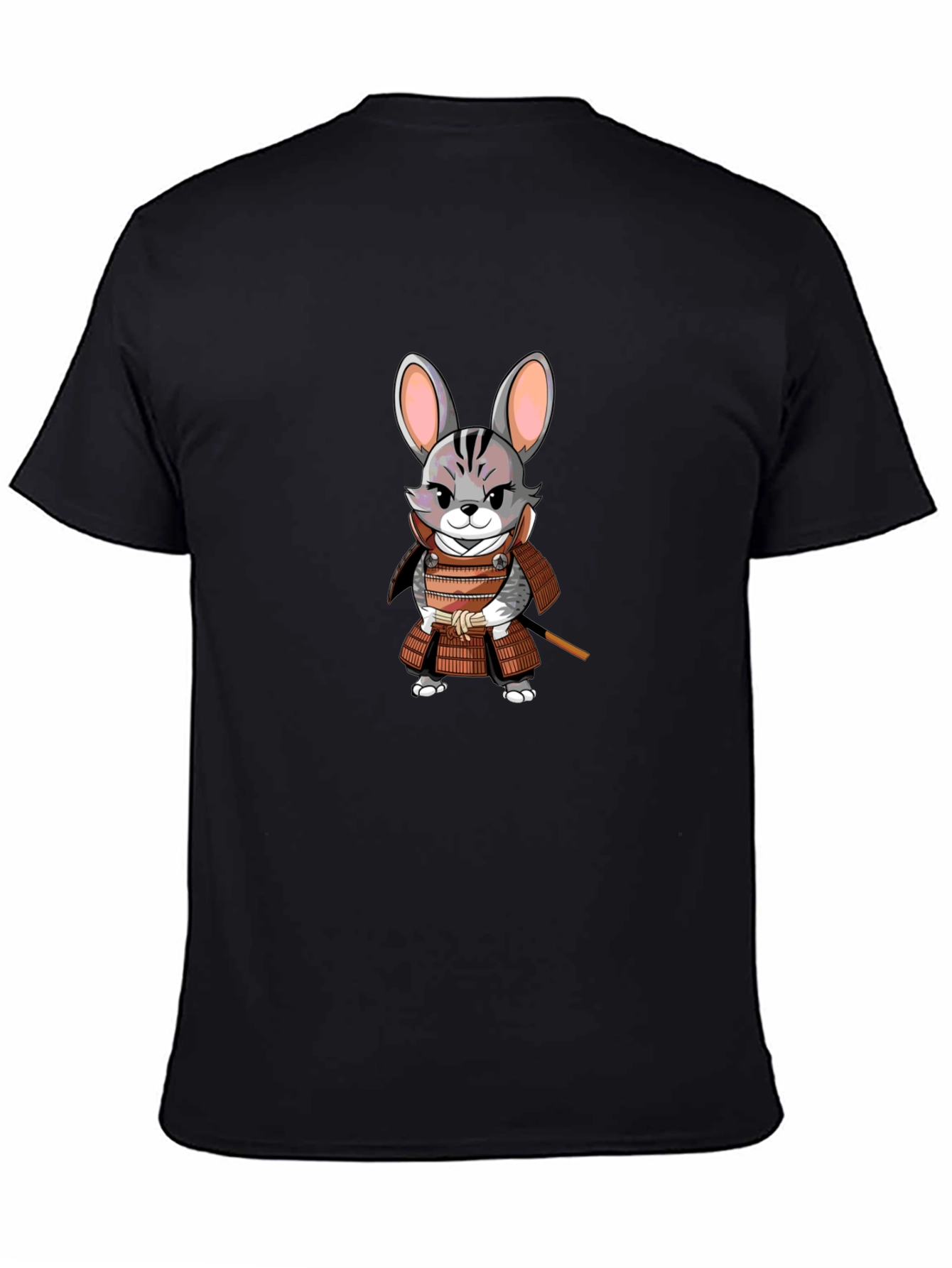 Samurai Rabbit Graphic T-Shirt - Black