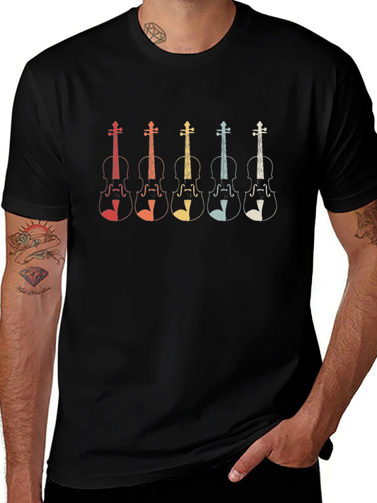 Retro Violin T-Shirt - Musical Instrument Design