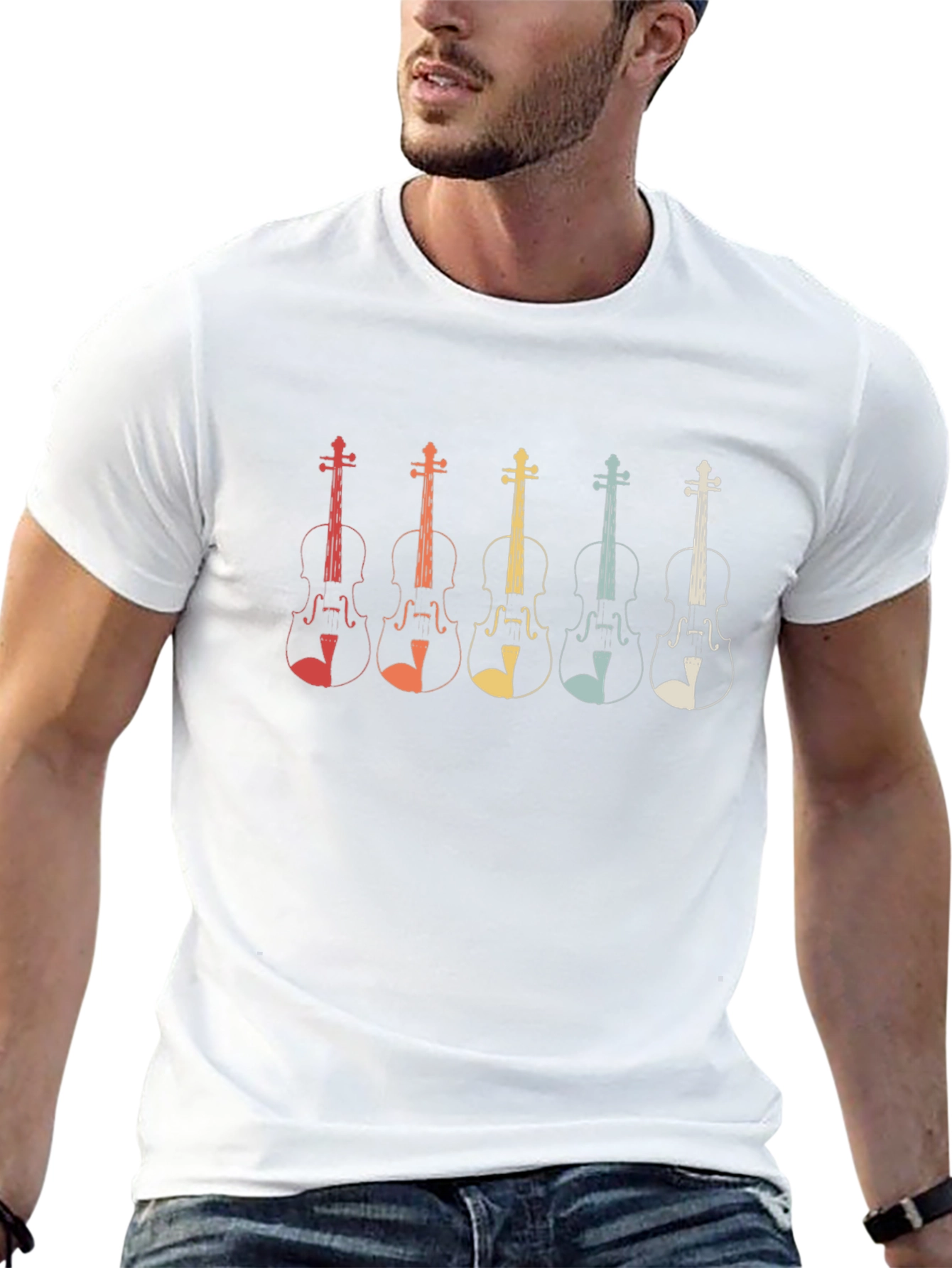 Retro Violin T-Shirt - Musical Instrument Design