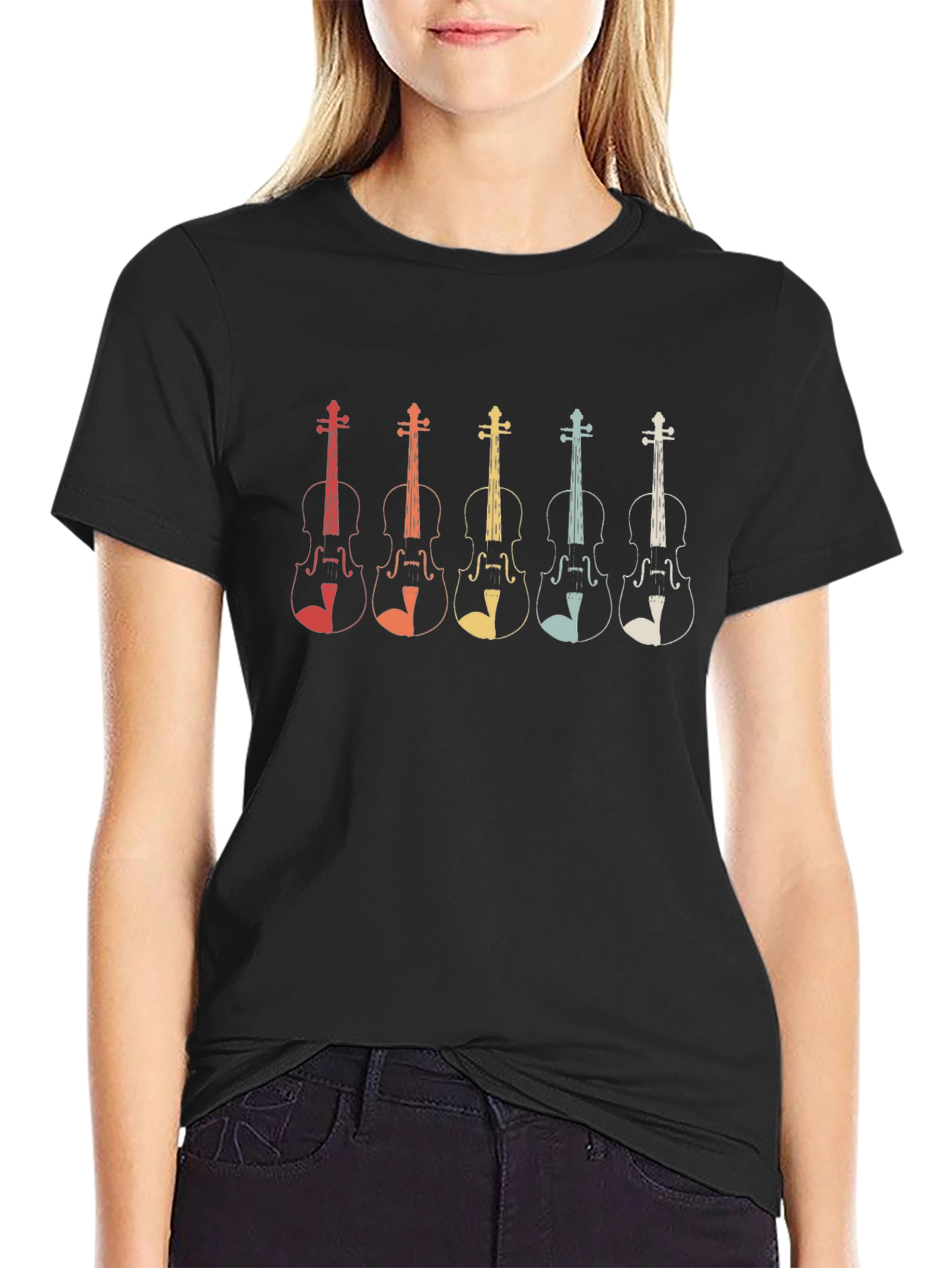 Retro Violin T-Shirt - Musical Instrument Design