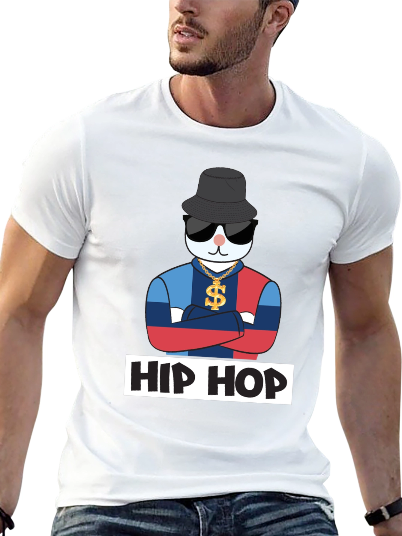 Hip Hop Cat T-Shirt Fun Design