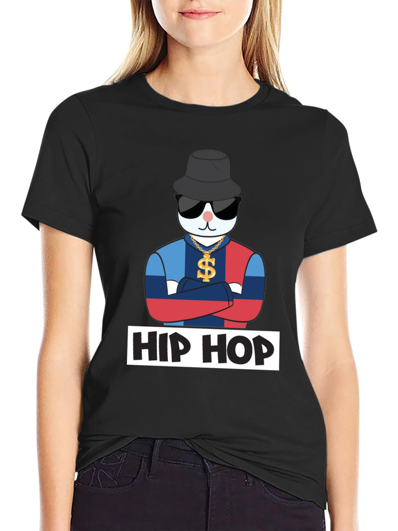 Hip Hop Cat T-Shirt Fun Design