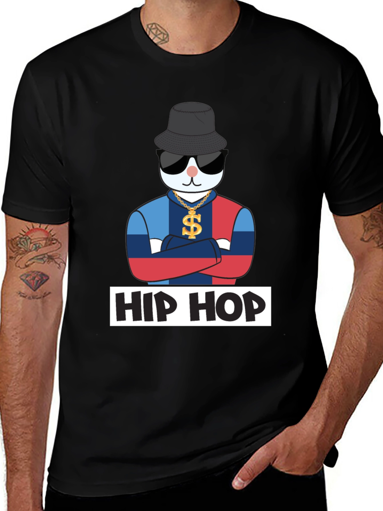 Hip Hop Cat T-Shirt Fun Design