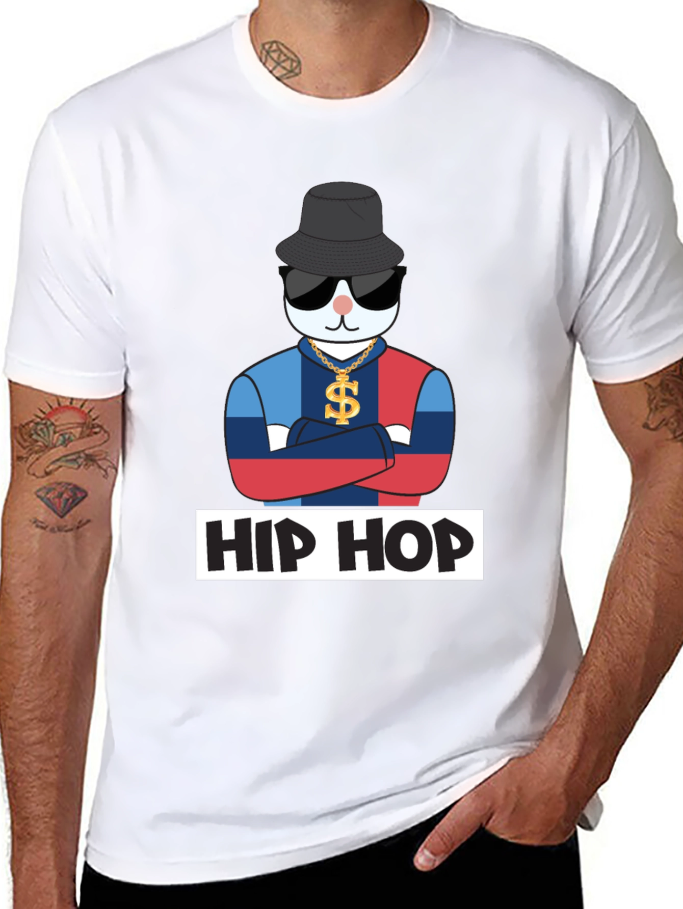Hip Hop Cat T-Shirt Fun Design