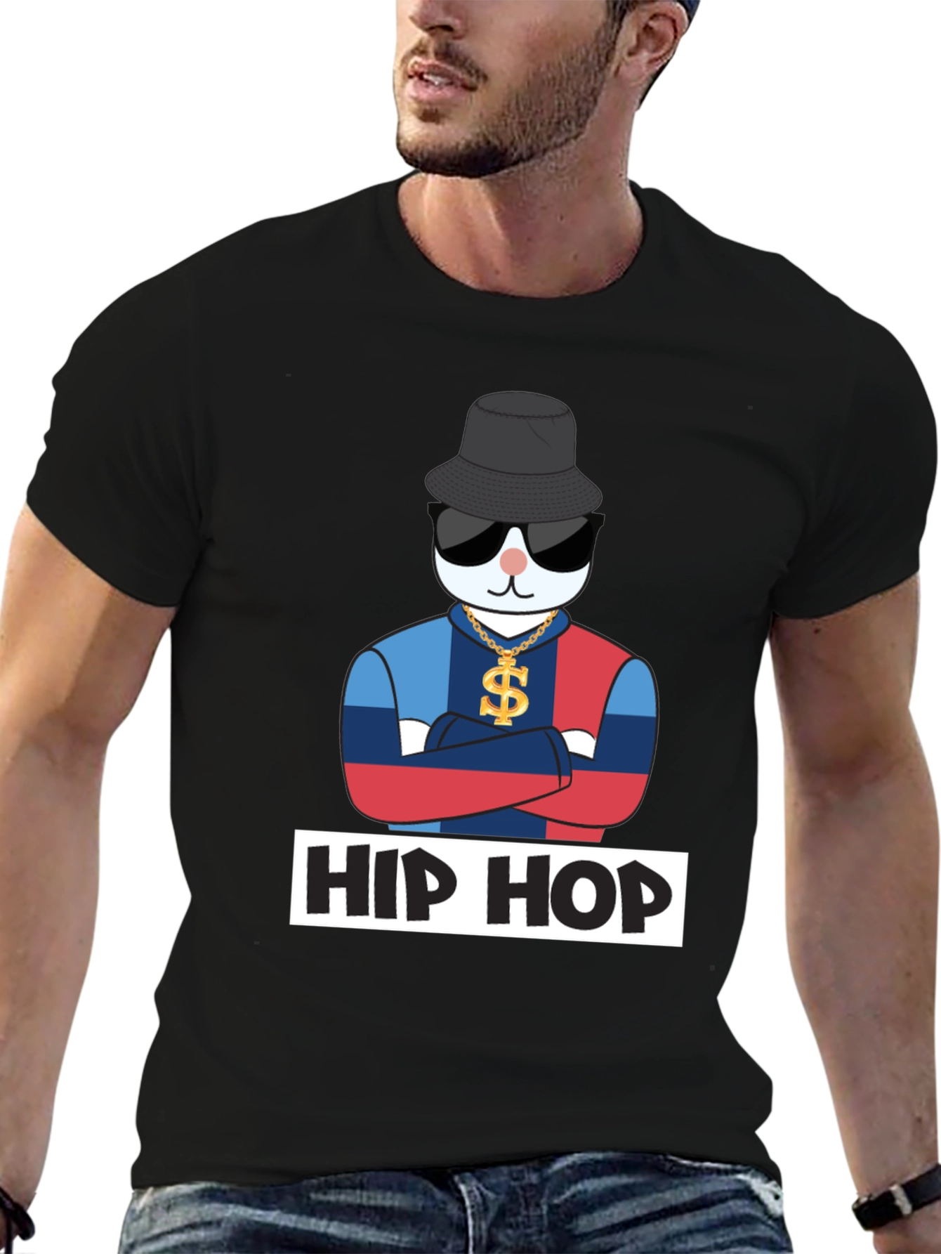 Hip Hop Cat T-Shirt Fun Design