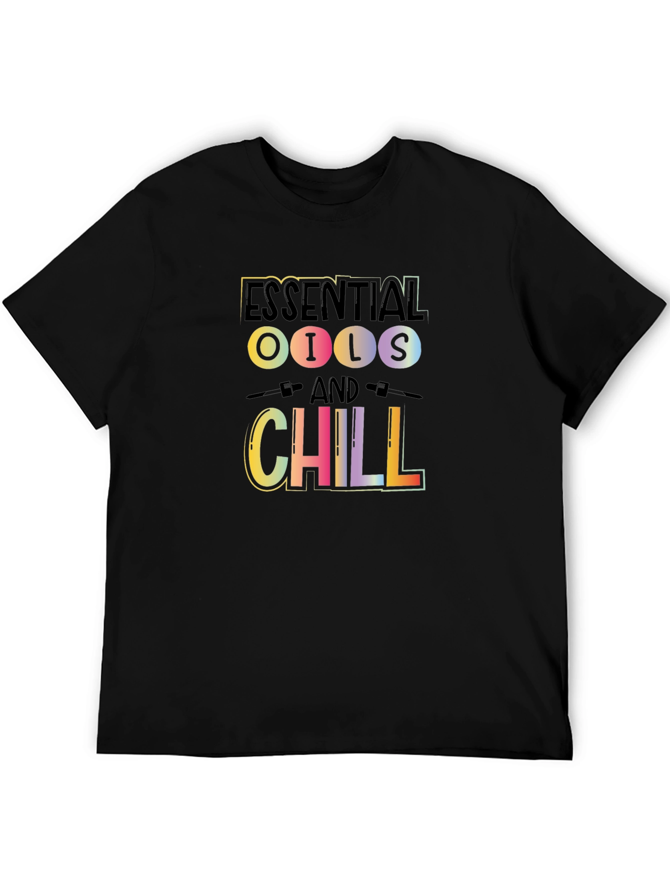 Essential Oils & Chill Black Graphic Tee