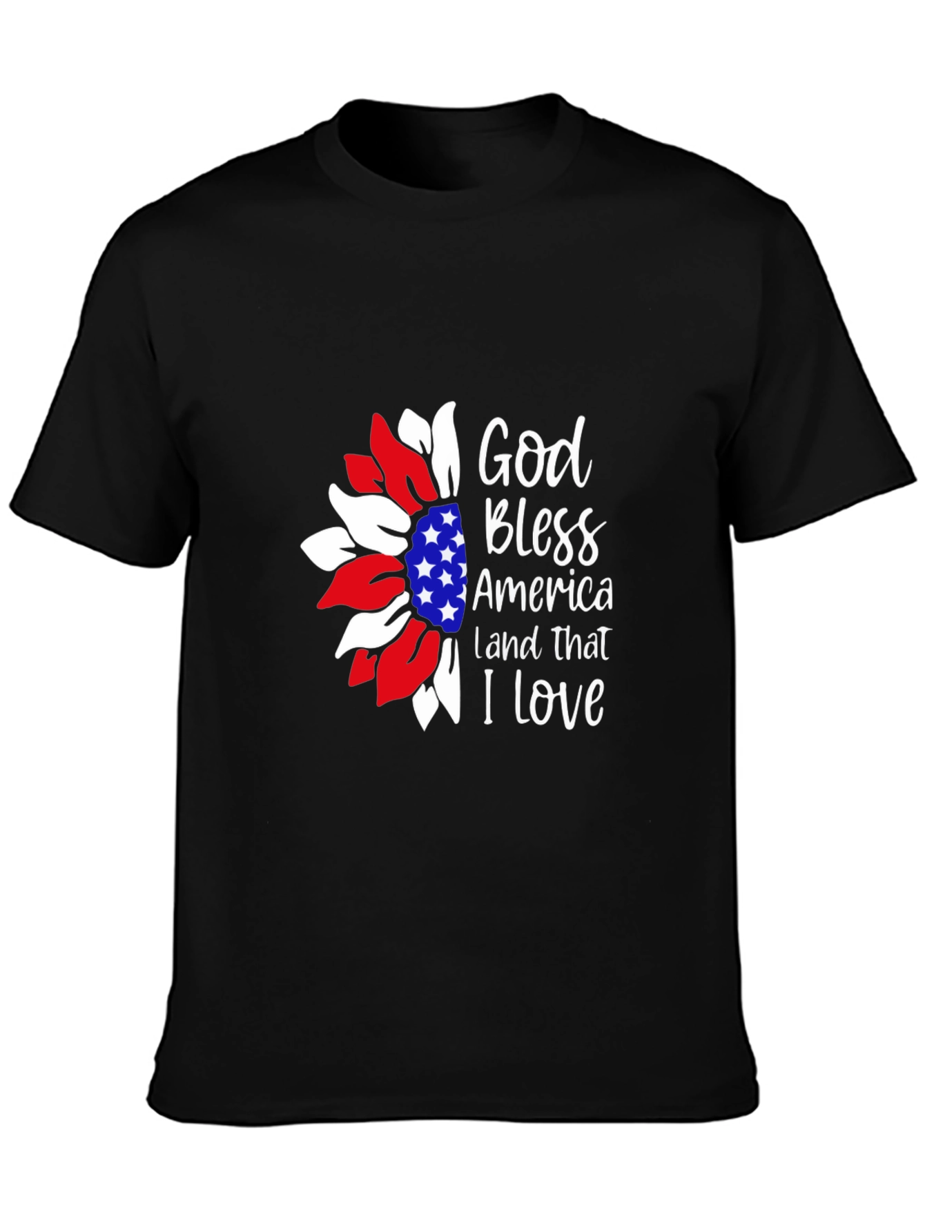 Patriotic Sunflower Graphic T-Shirt