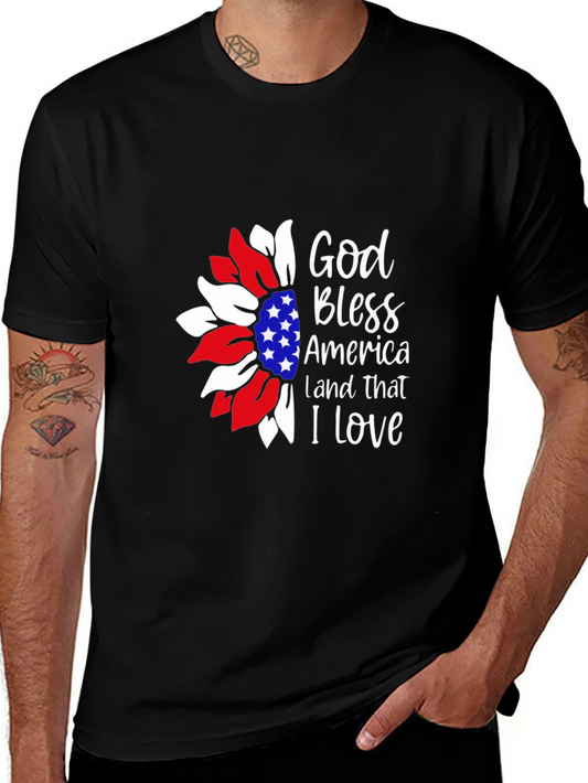 Patriotic Sunflower Graphic T-Shirt