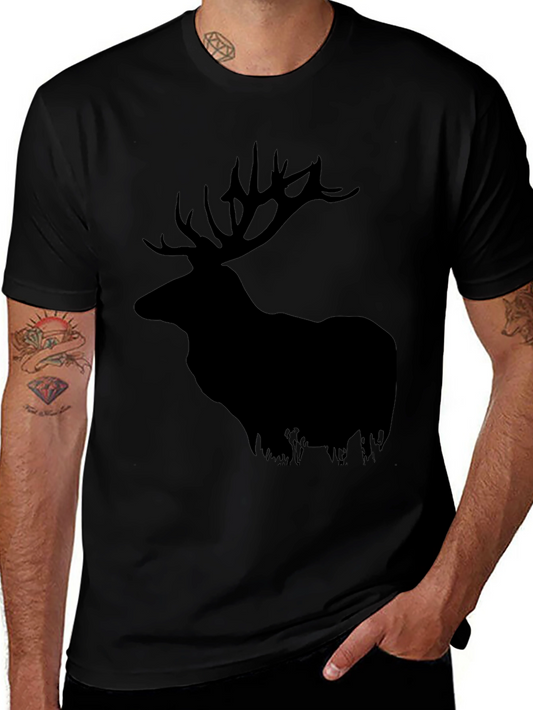 Elk Silhouette Graphic Tee - Black
