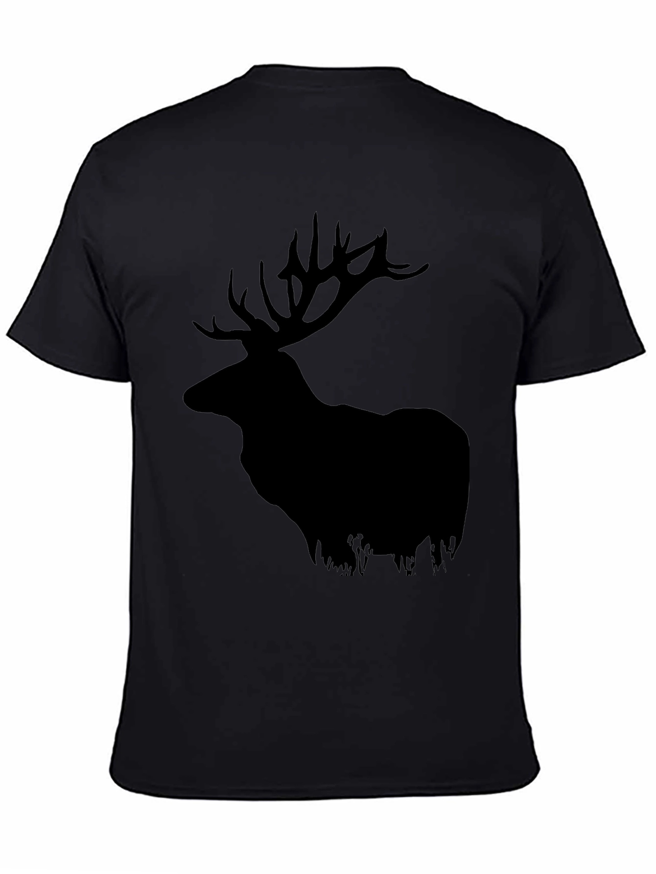 Elk Silhouette Graphic Tee - Black