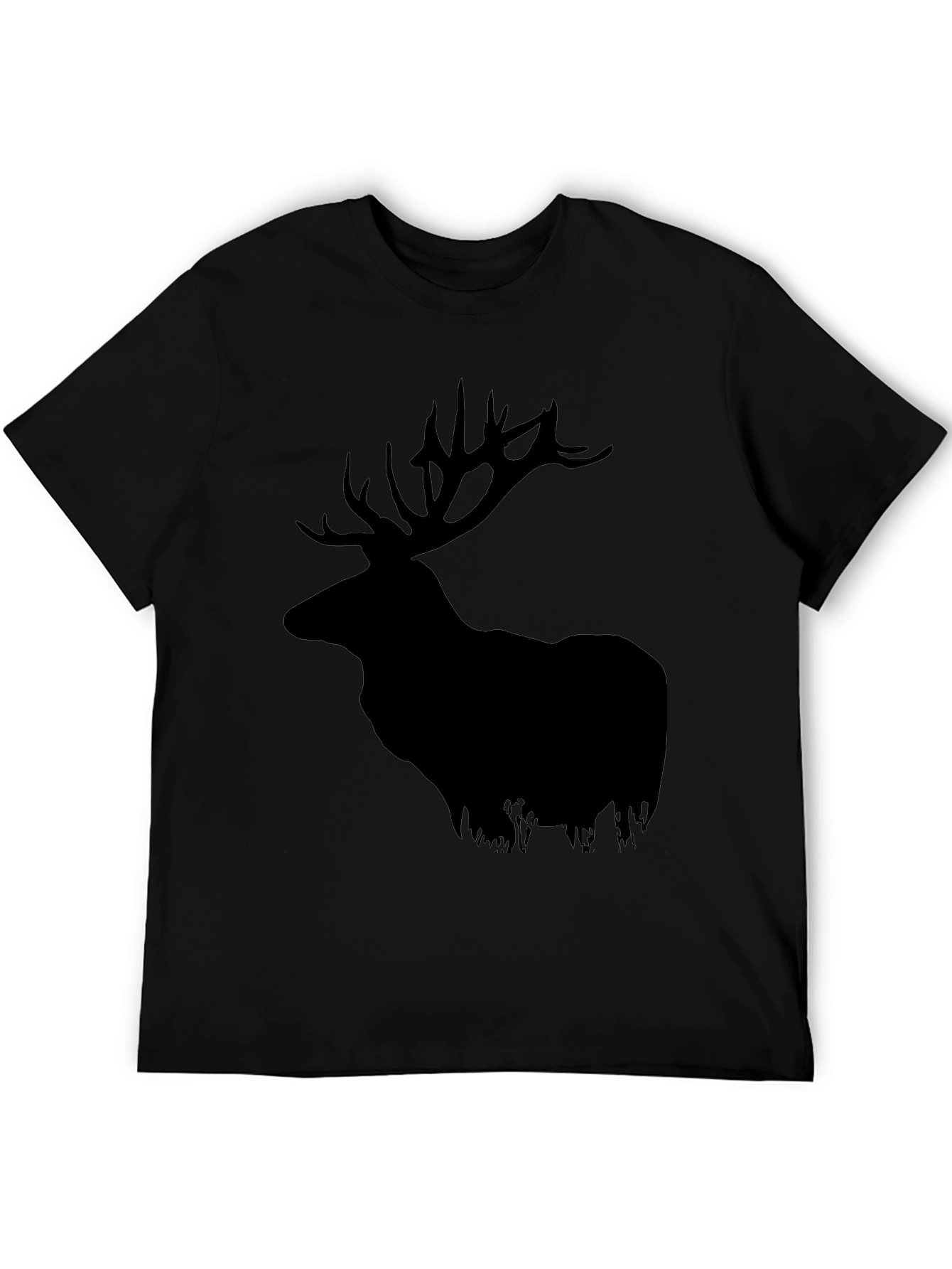 Elk Silhouette Graphic Tee - Black