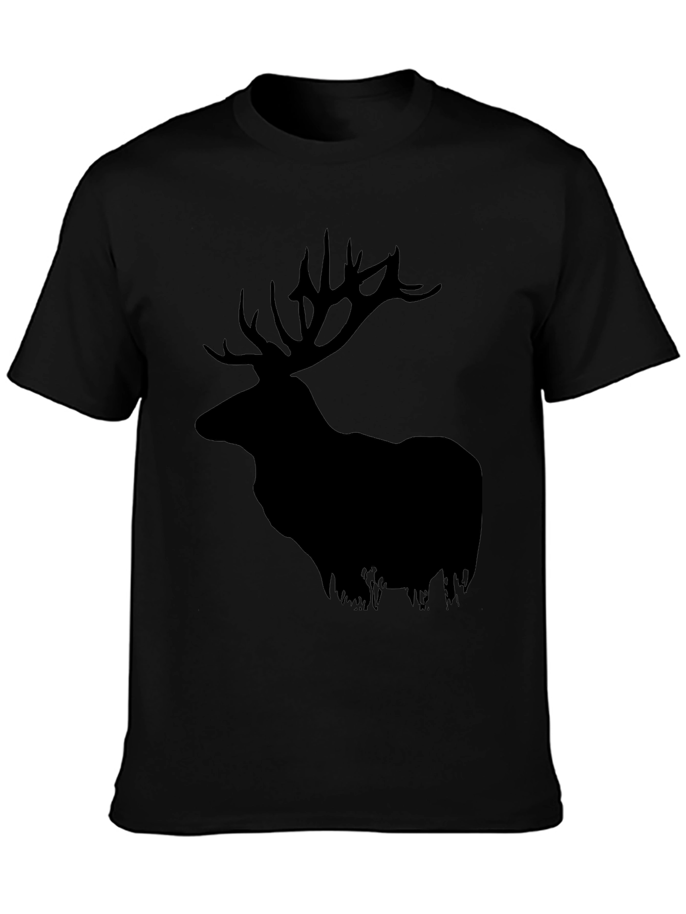 Elk Silhouette Graphic Tee - Black