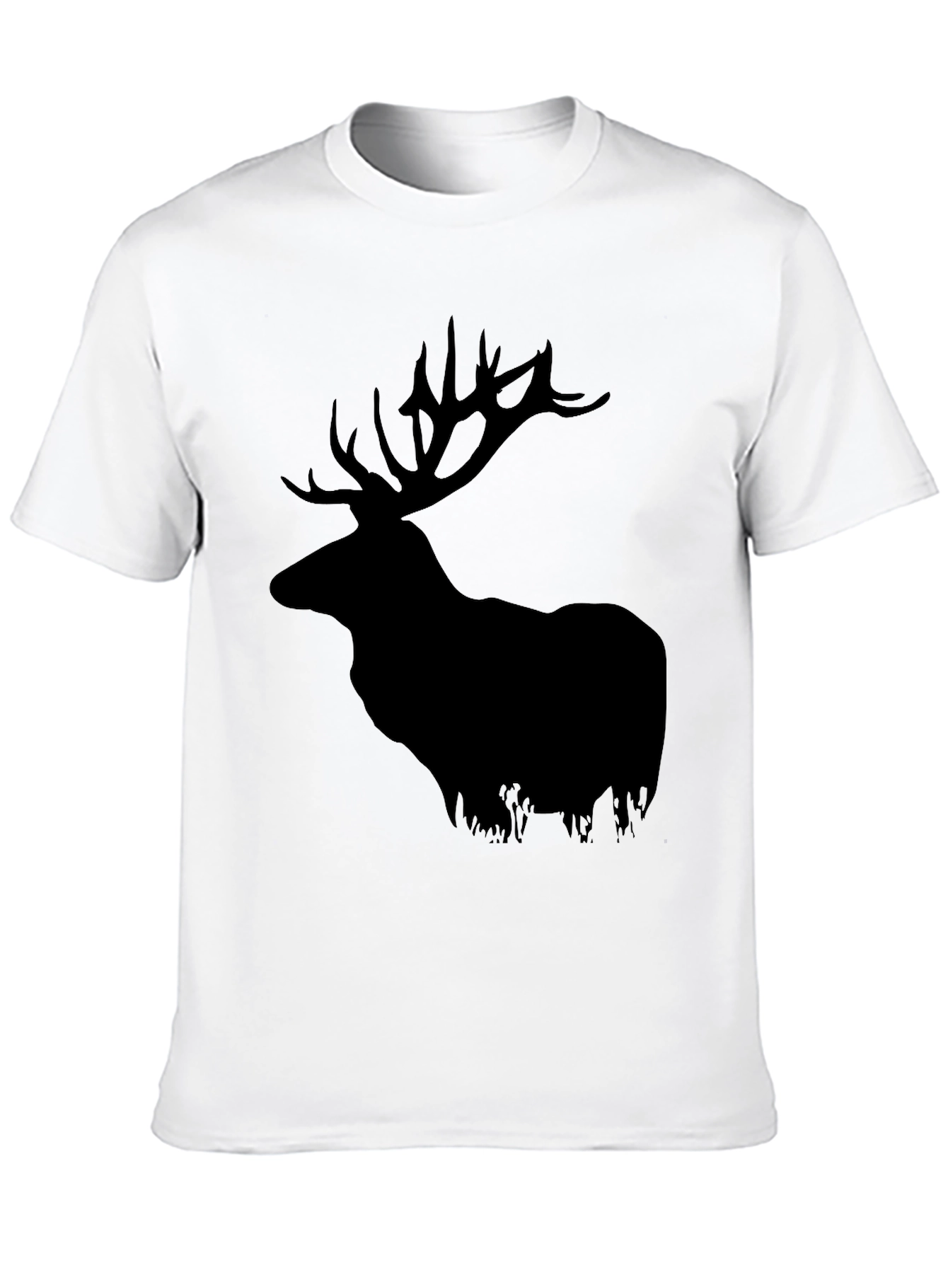 Elk Silhouette Graphic Tee - Black