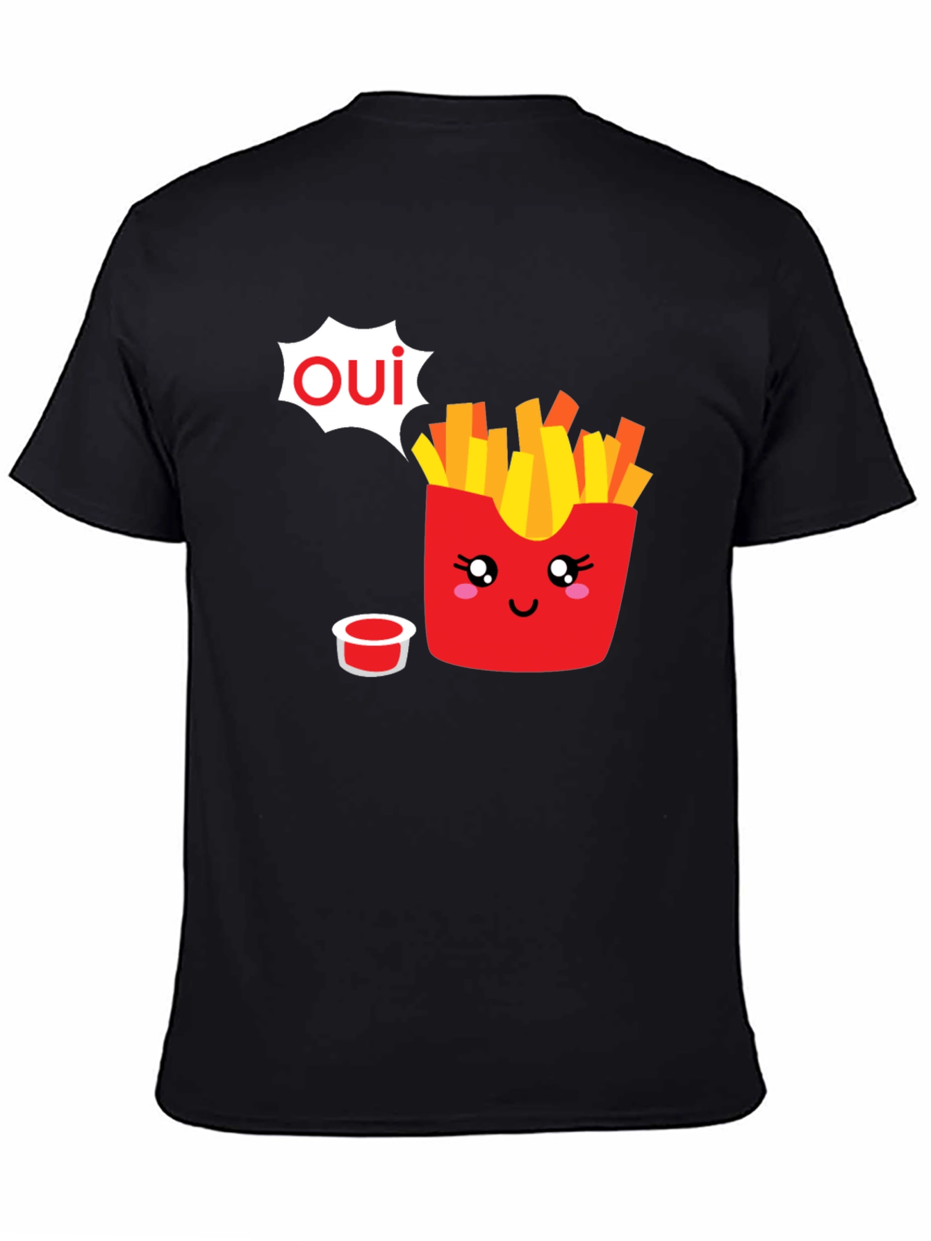 Oui Fries Graphic Tee - Fun French Fry T-Shirt