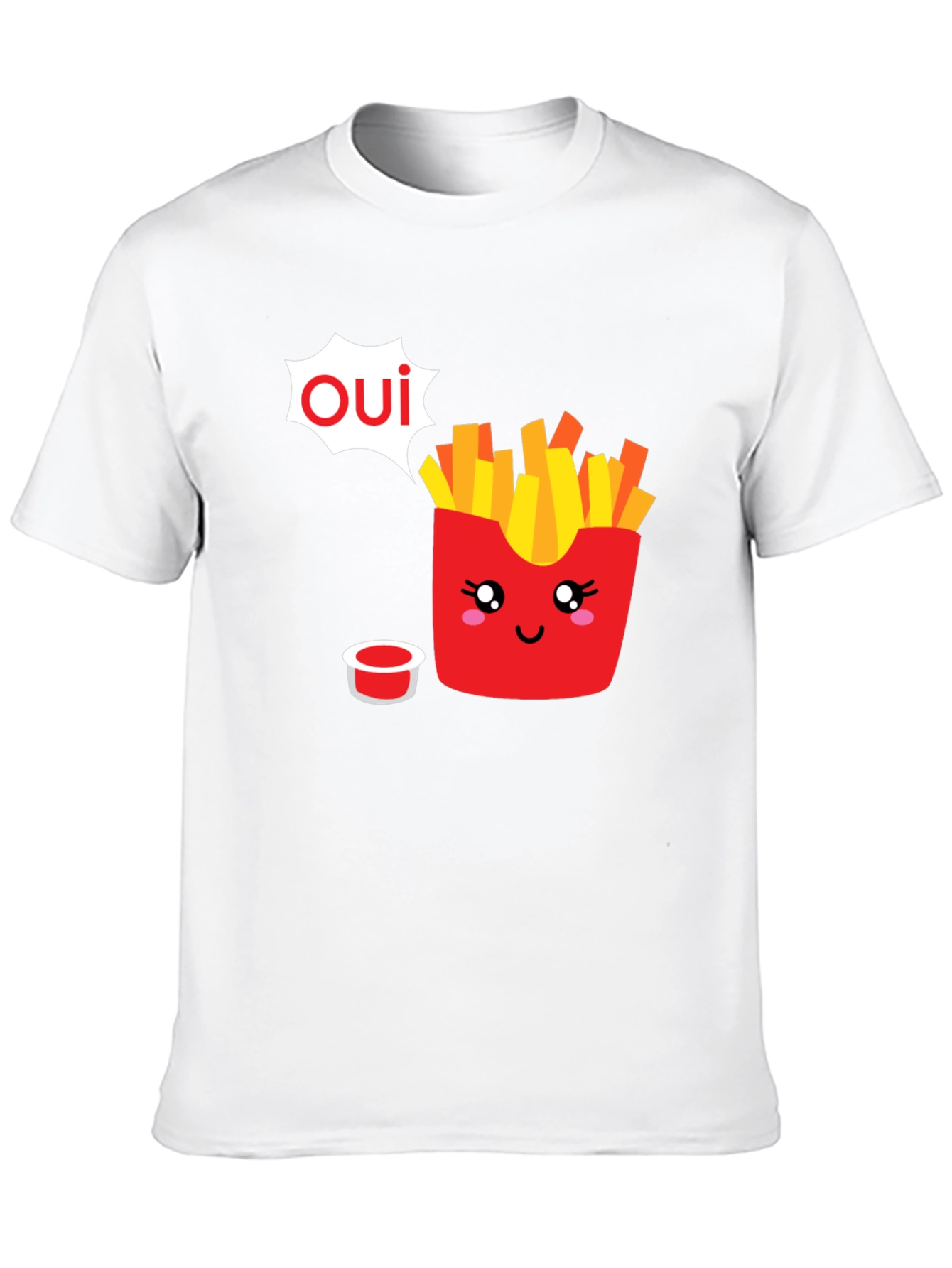 Oui Fries Graphic Tee - Fun French Fry T-Shirt