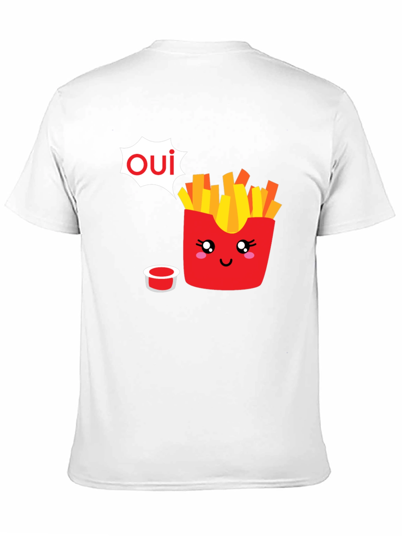 Oui Fries Graphic Tee - Fun French Fry T-Shirt