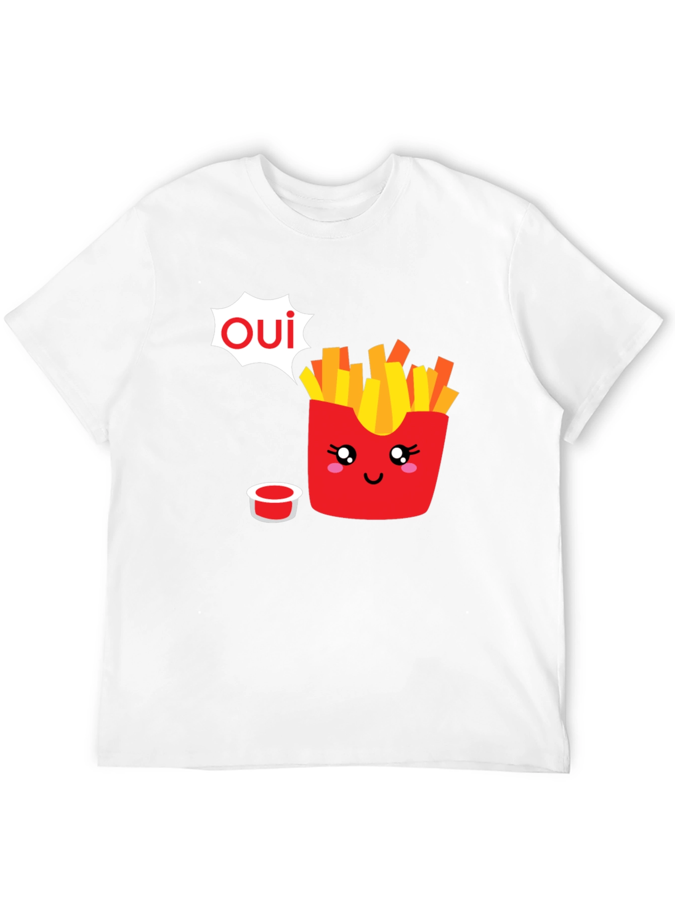 Oui Fries Graphic Tee - Fun French Fry T-Shirt