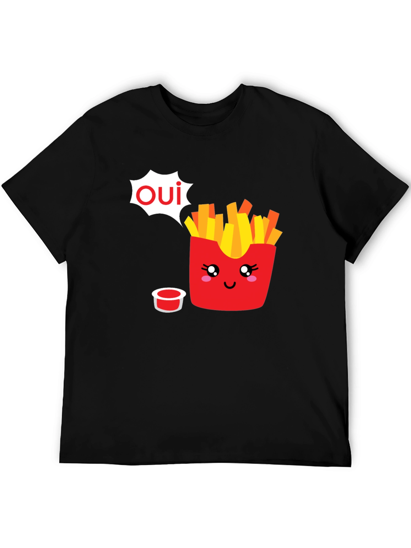 Oui Fries Graphic Tee - Fun French Fry T-Shirt