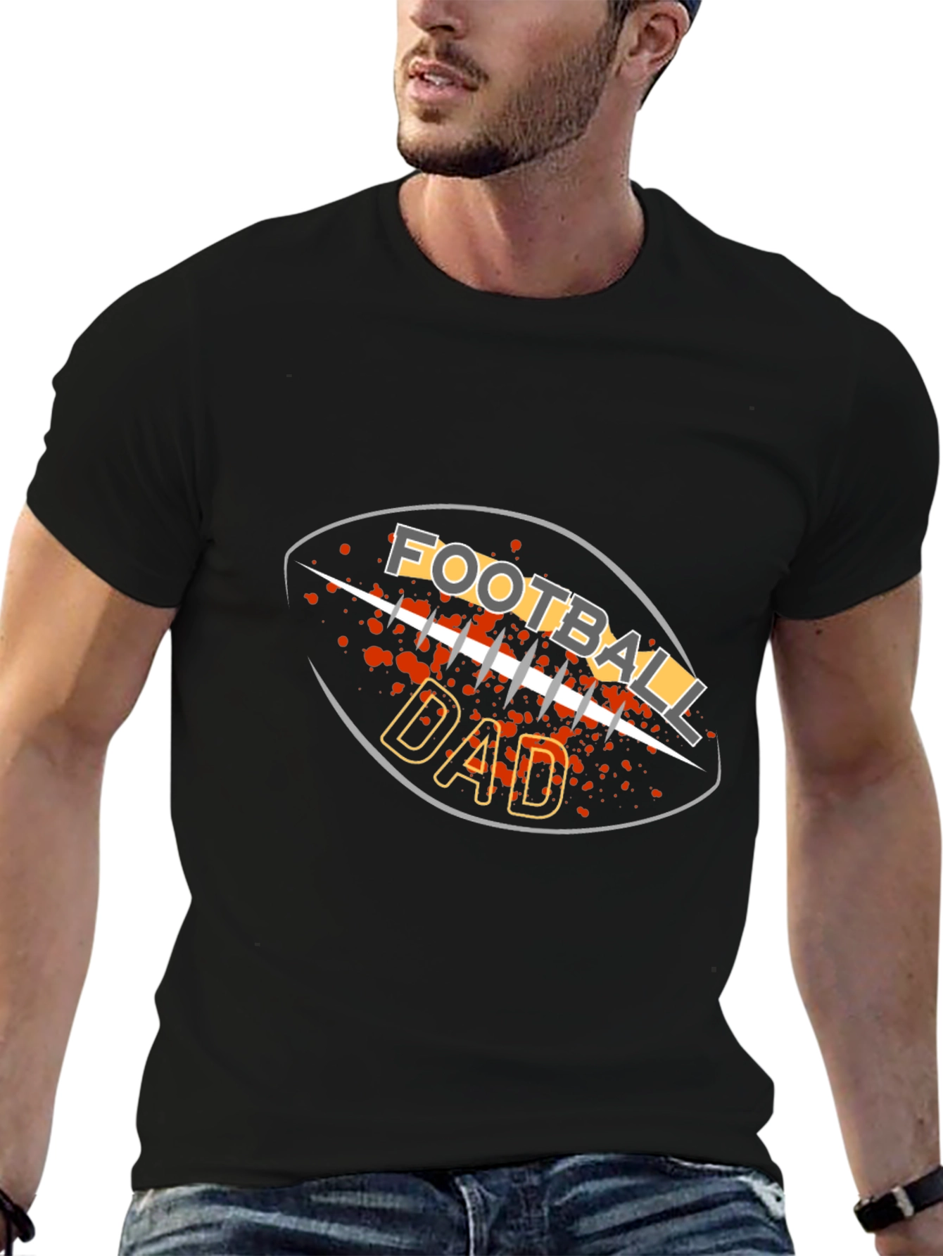 Football Dad Graphic T-Shirt - Black Tee
