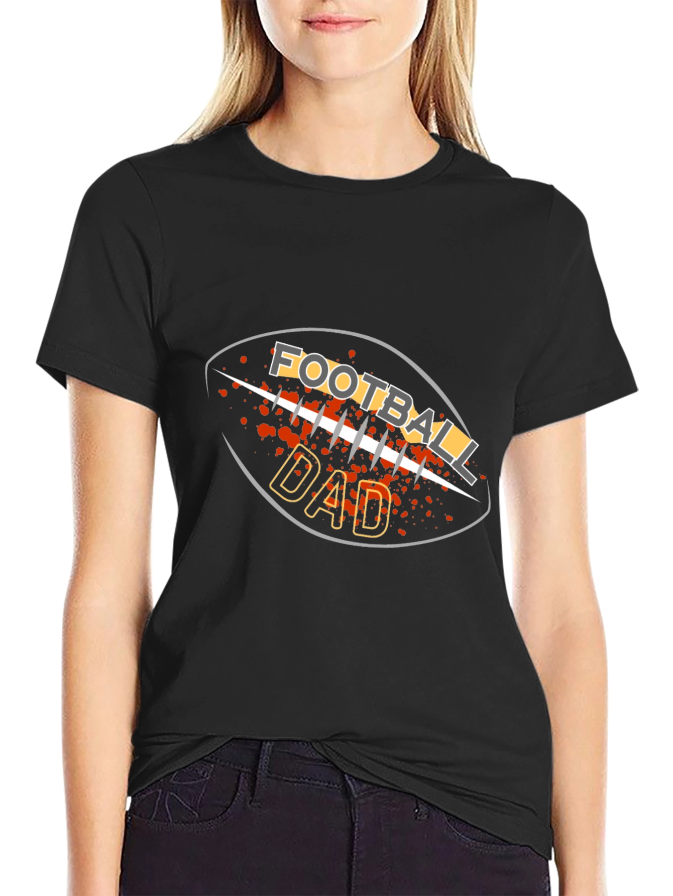Football Dad Graphic T-Shirt - Black Tee