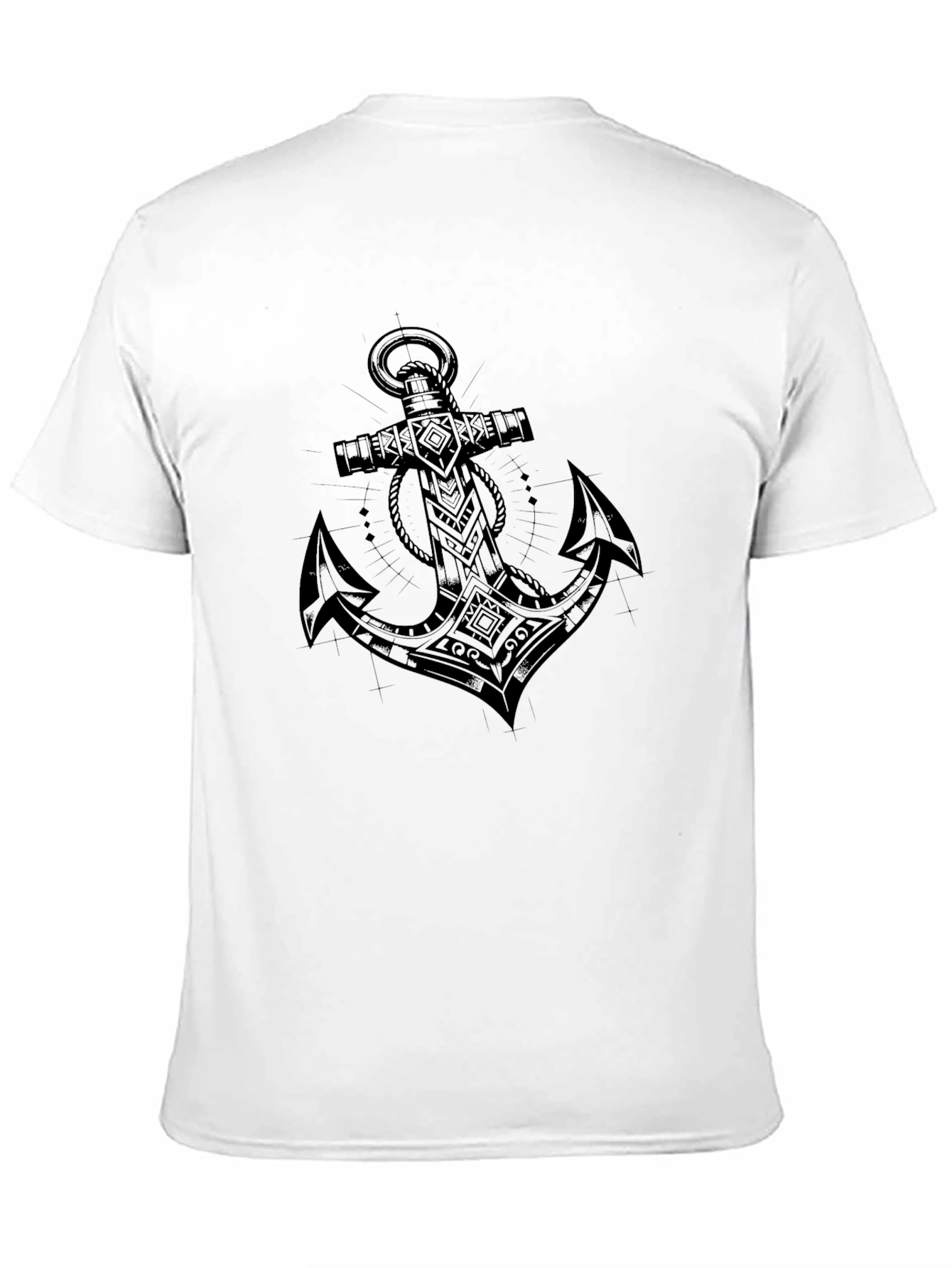 Black Anchor Tattoo Print T-Shirt