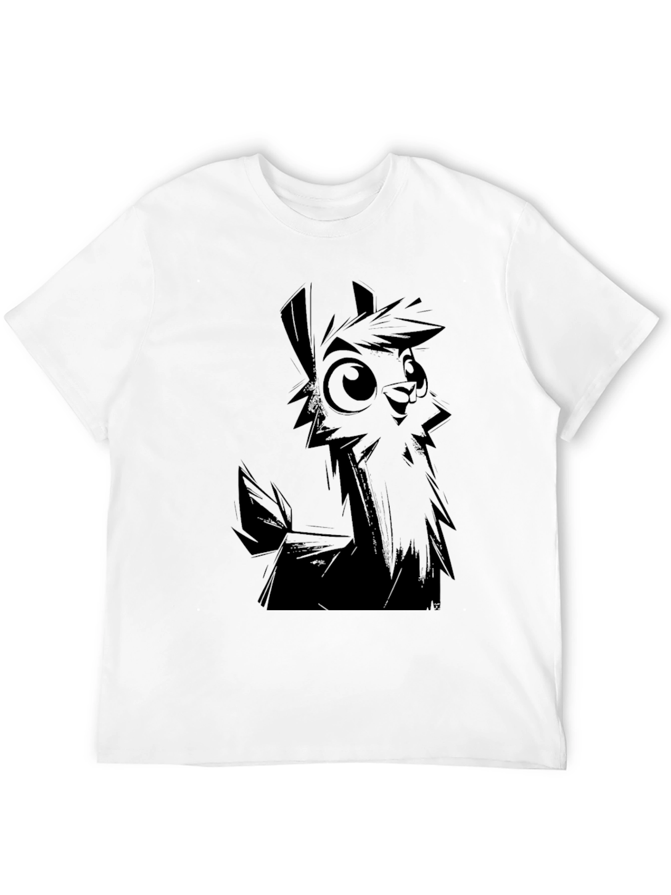 Llama Graphic T-Shirt - Black Crew Neck Tee
