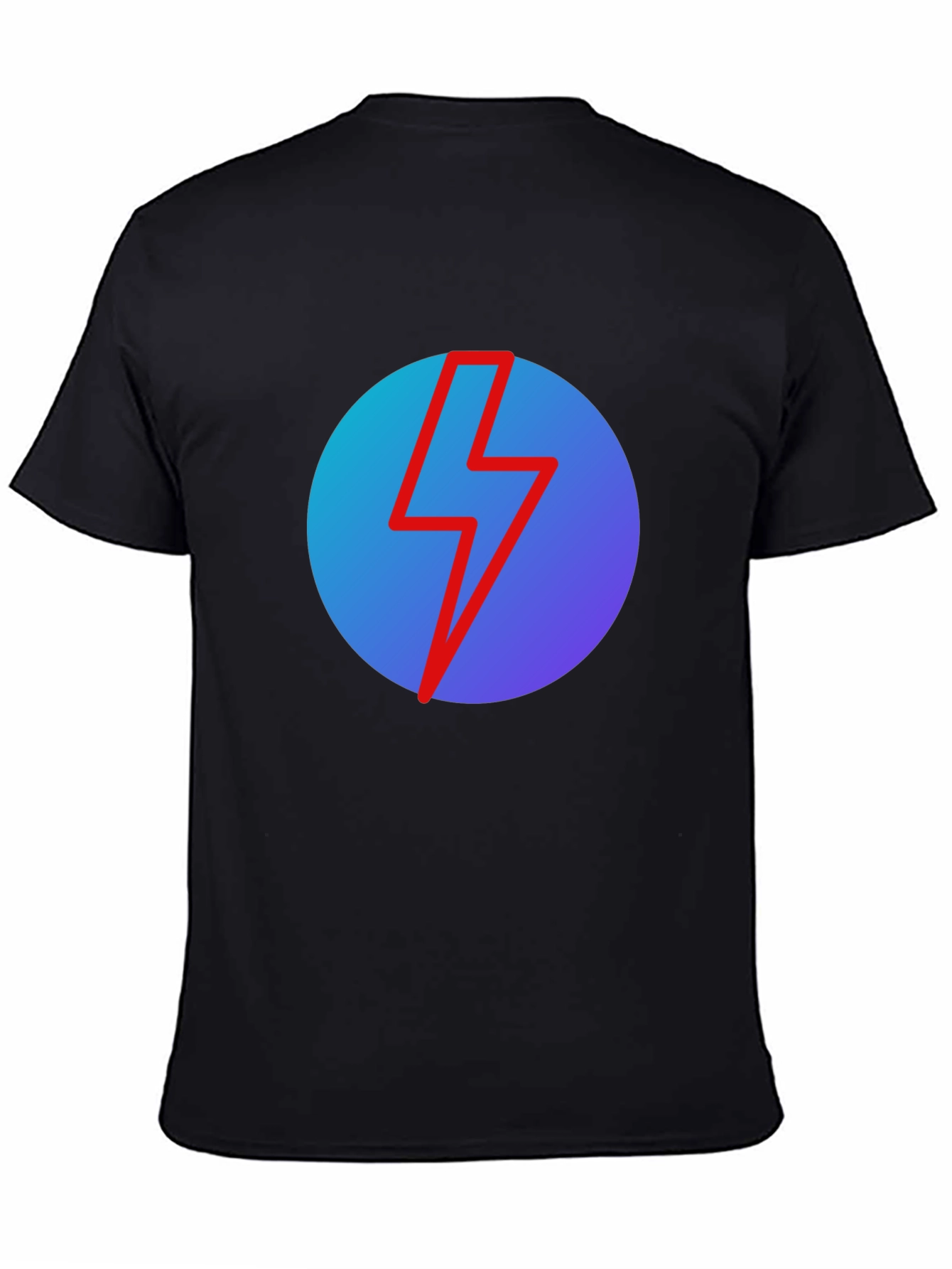 Black T-Shirt with Lightning Bolt Graphic