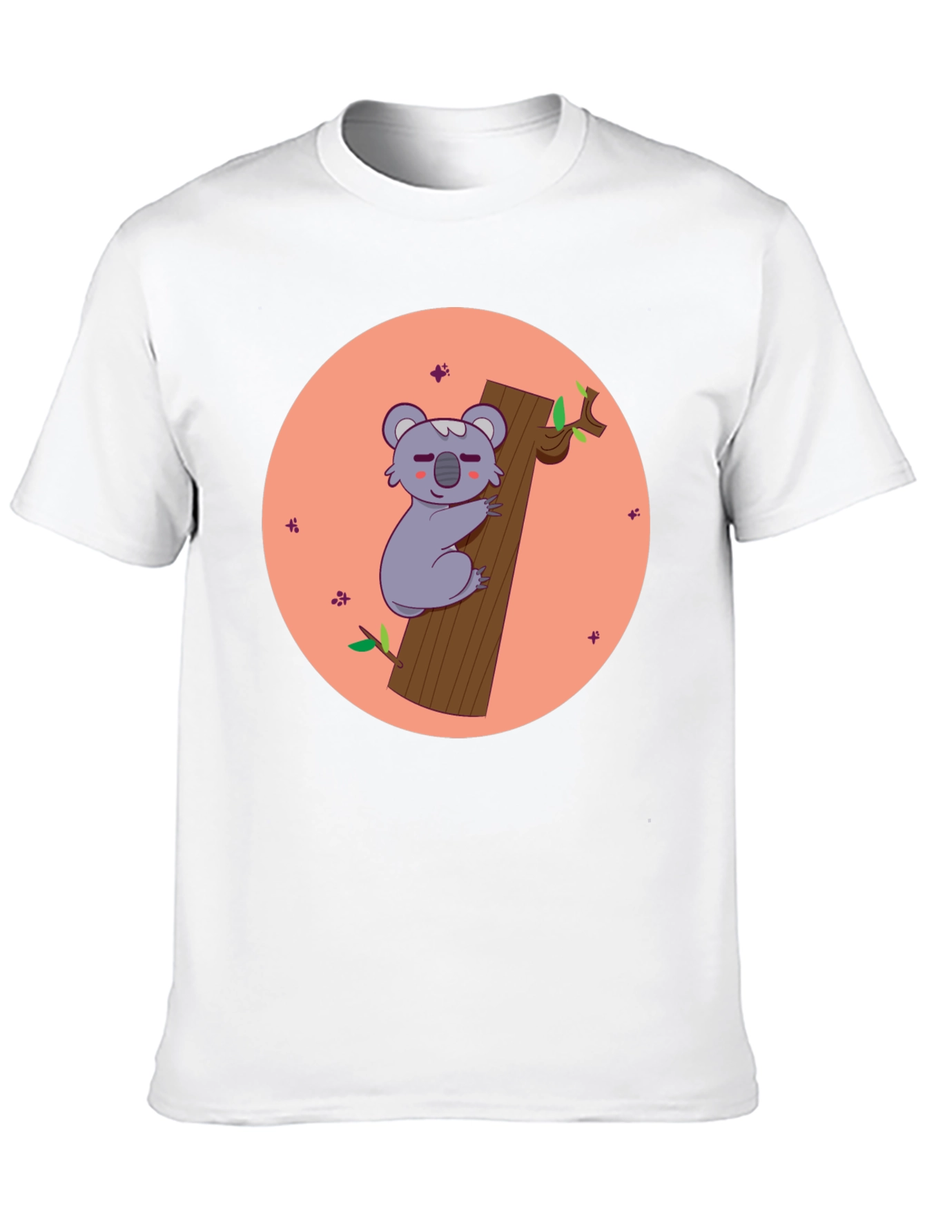 Koala Hugging Tree T-Shirt - Cute Cartoon Design