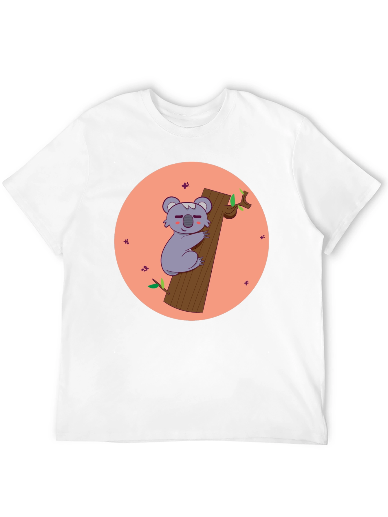Koala Hugging Tree T-Shirt - Cute Cartoon Design