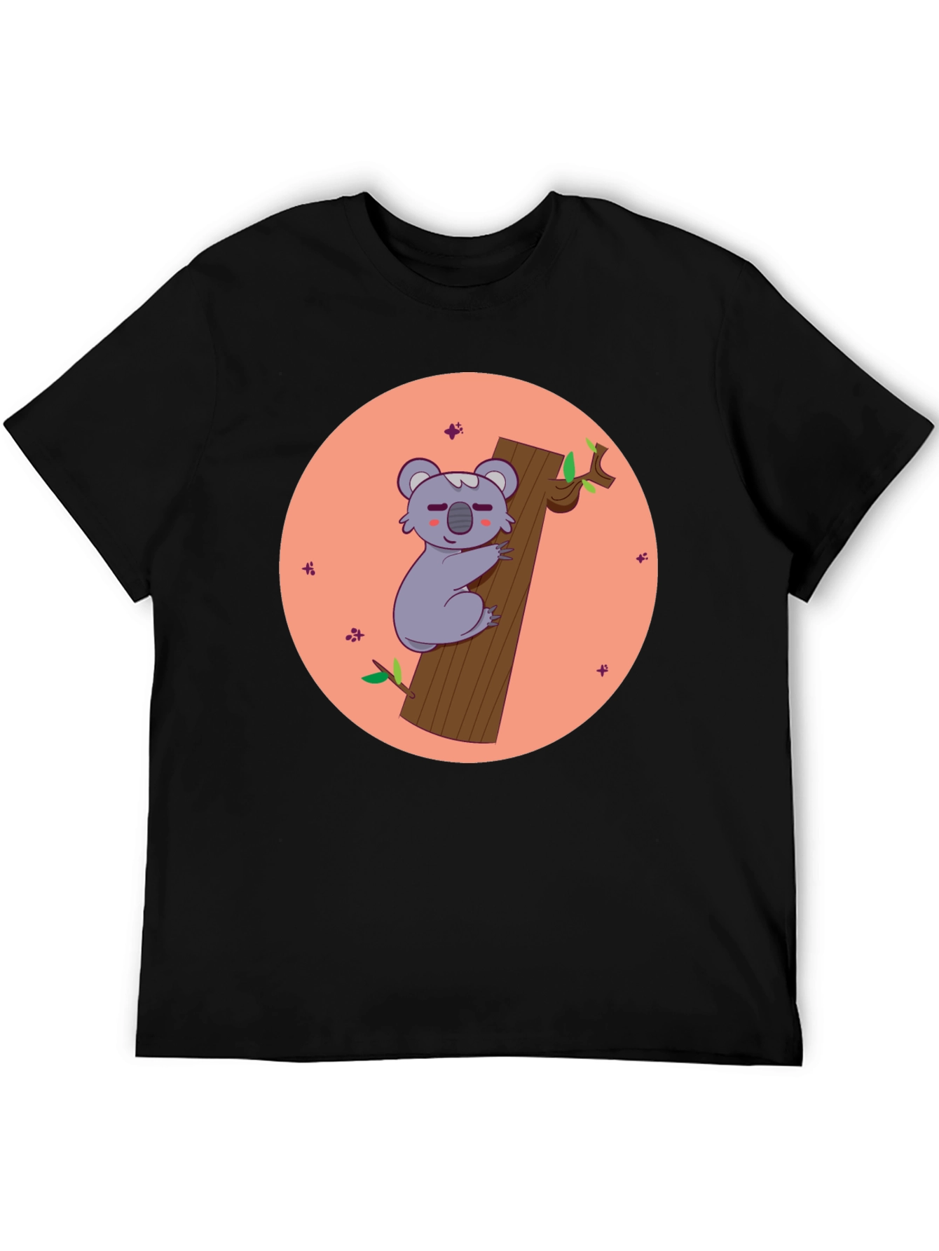 Koala Hugging Tree T-Shirt - Cute Cartoon Design