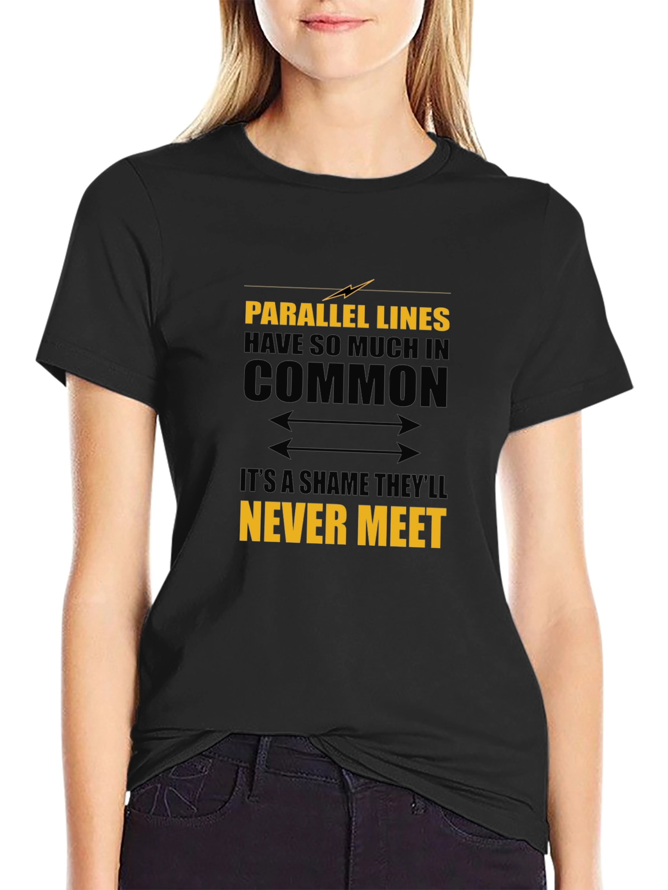 Parallel Lines Graphic T-Shirt - Black