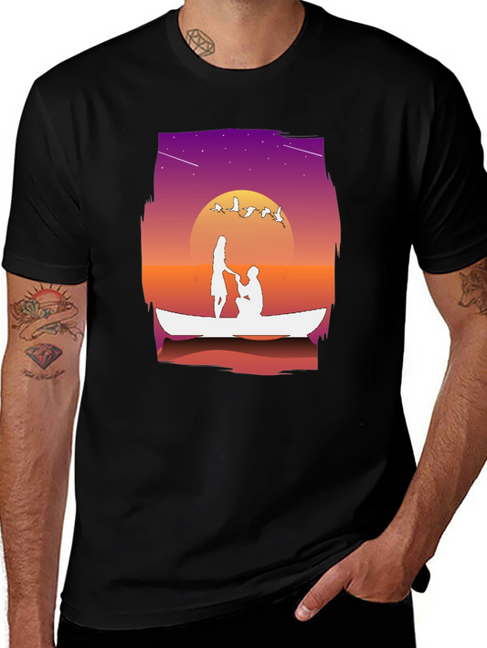 Romantic Proposal Boat Ride Graphic Tee
